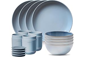 Corelle Stoneware 16-Piece Nordic Blue Dinnerware Set