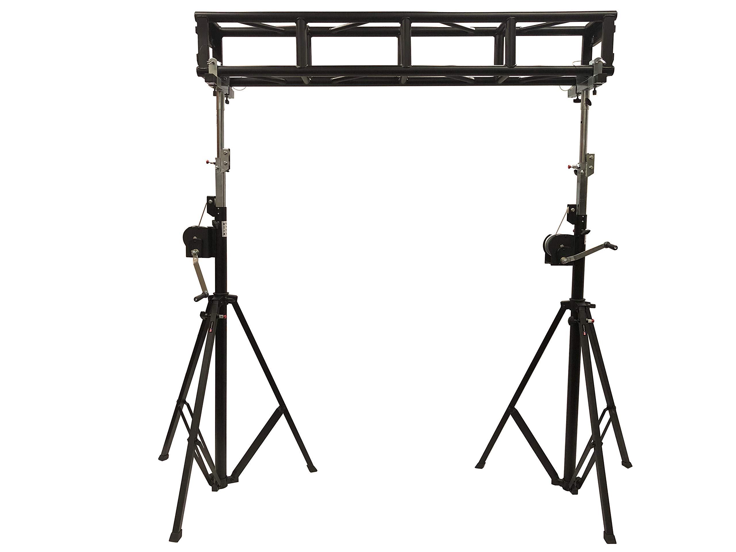 6.56 ft. Black Bolted 300mm. x 300mm. Aluminum Truss Two 14 ft. Crank Up Stands