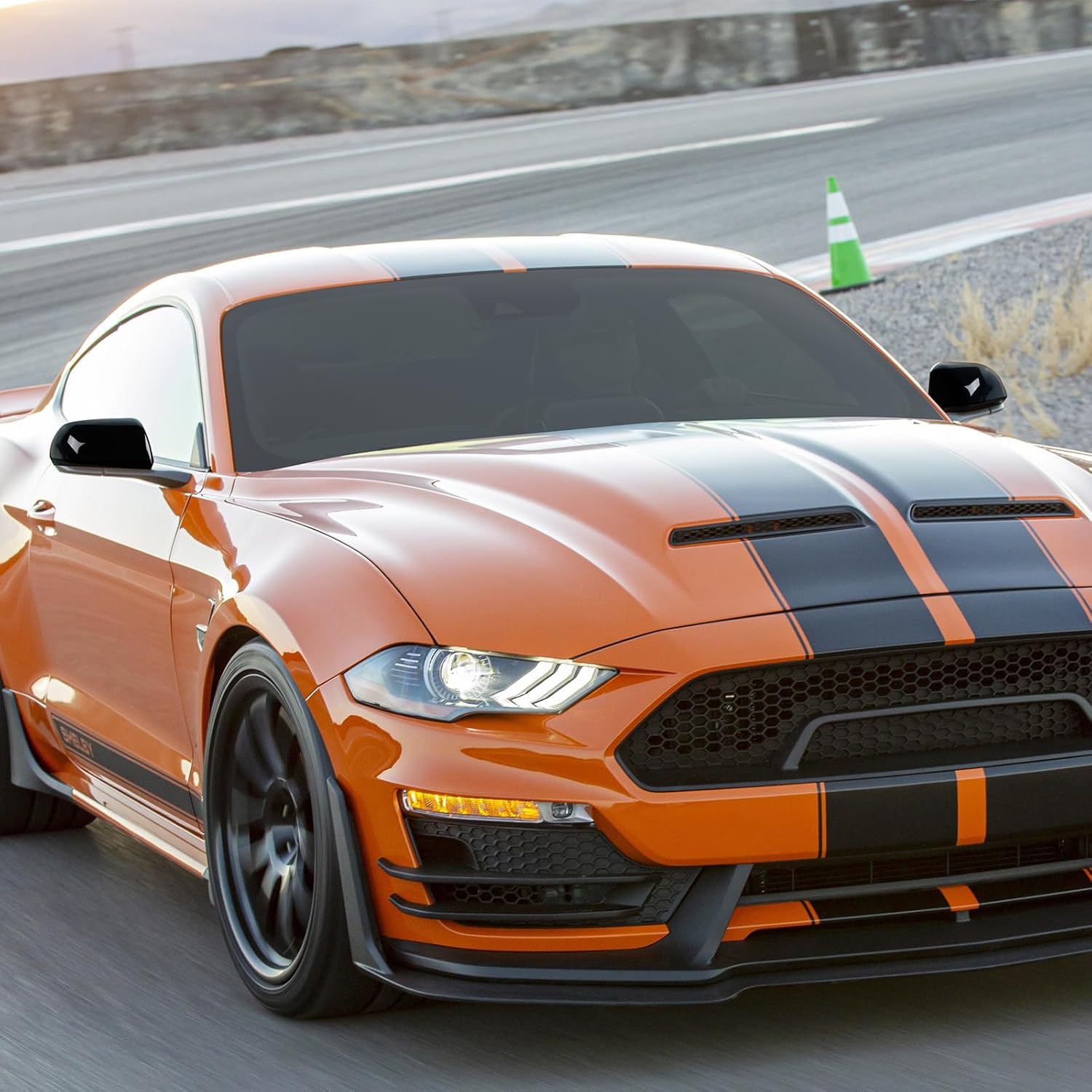 Jimen Compatible with Ford Mustang 2015-2023, 2PCS Rear View Mirror Shell Caps Trim Cover (Black)