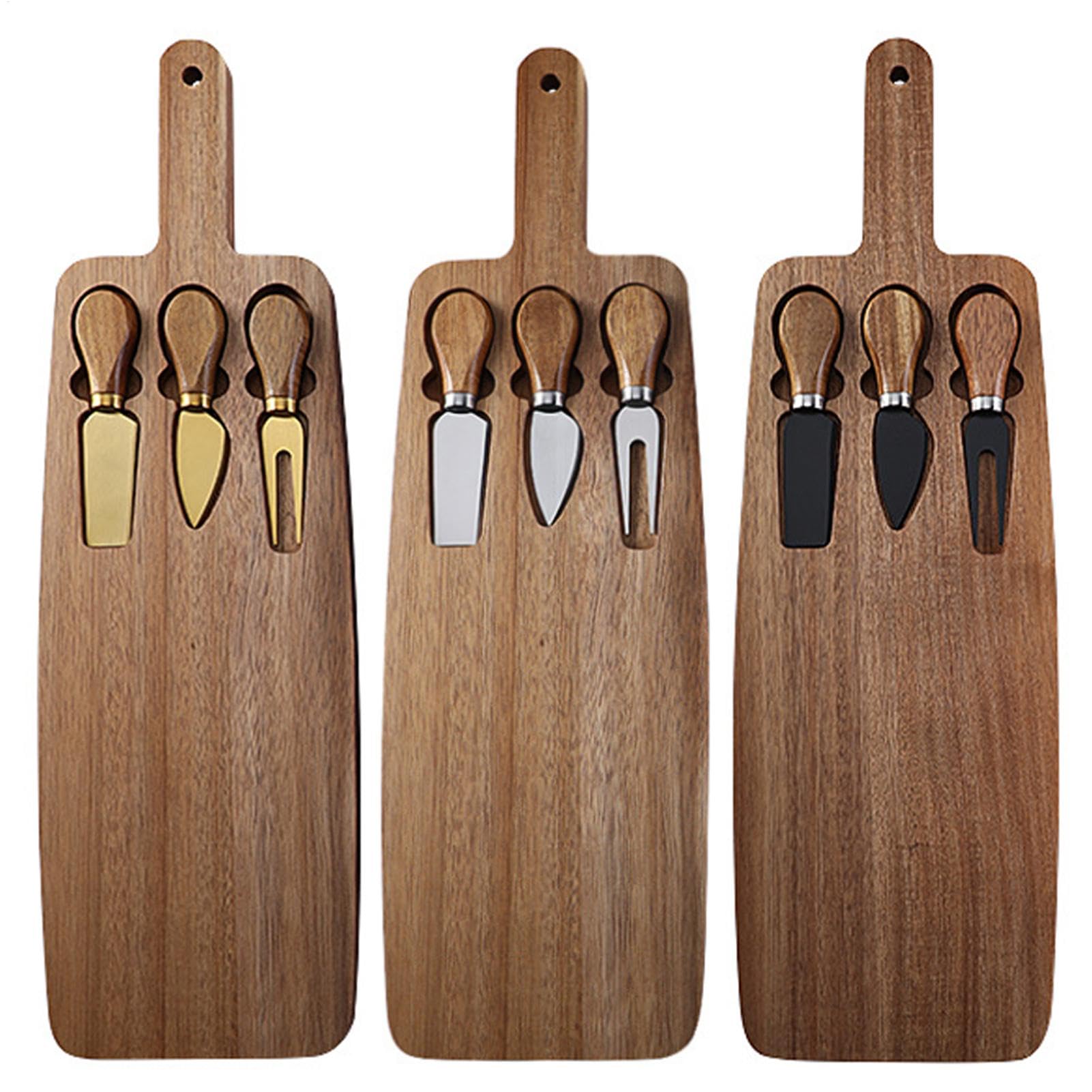 Juego de tablas de queso - tabla de embutidos de madera con asas - tabla de cortar para cocina, juego perfecto para fiestas y recepciones, juego de tablas de embutidos