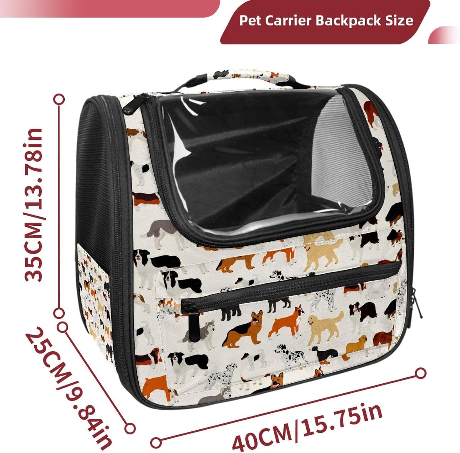 Dog Cat Backpack Carrier, Breathable Cat Carrier Large Space Bubble Pet Backpack for Kitty Small Dog