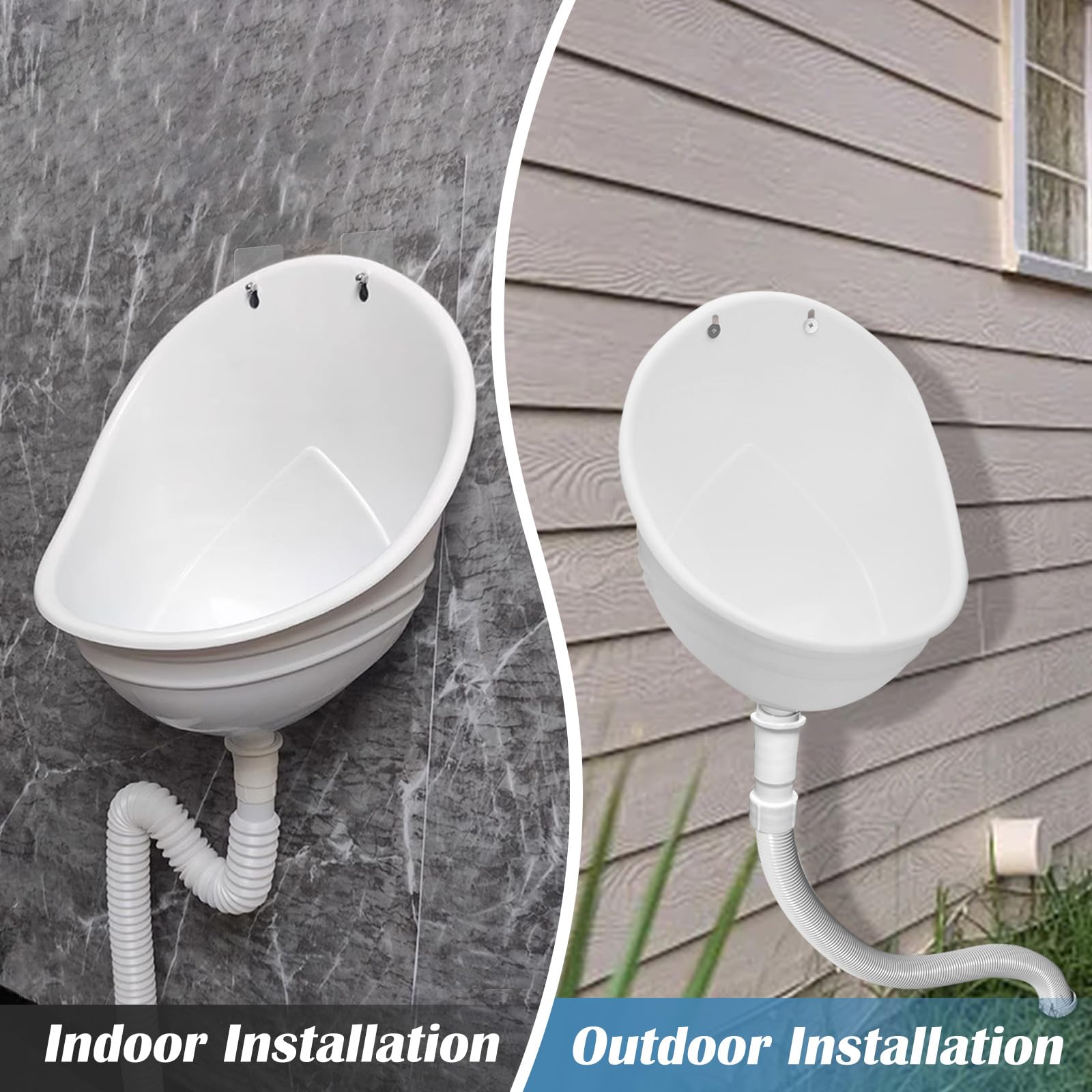 Waterless Urinal with Hose,Plastic Urinals for Men,Large Outdoor Toilet