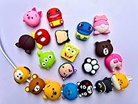 Vista 6 de 20 protectores de cables para iPhone/iPad, protectores de cable de plástico, lindos osos, dinosaurios, animales, salvadores de cables de carga