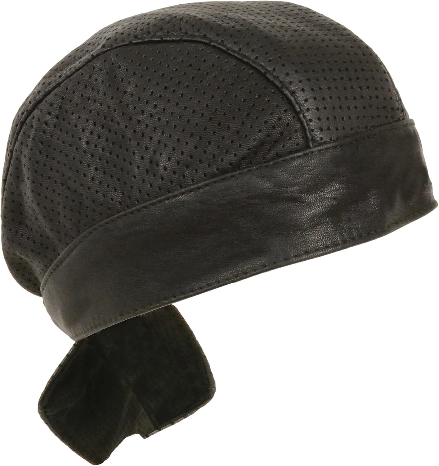 Milwaukee Leather SH319 Black or MP7990 Distressed Brown Leather Skull Cap - Bikers Doo Rag