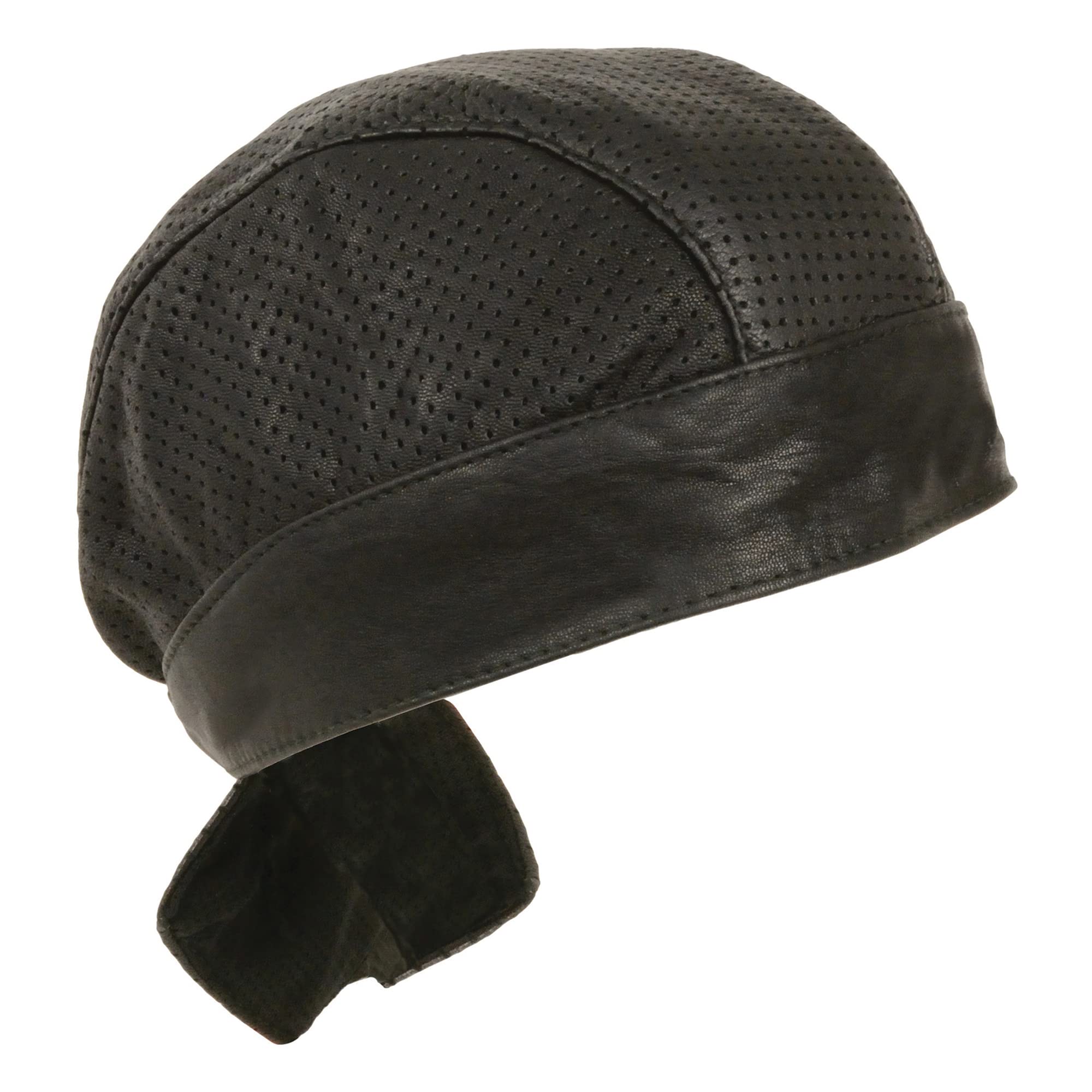 Milwaukee Leather SH319 Black or MP7990 Distressed Brown Leather Skull Cap - Bikers Doo Rag