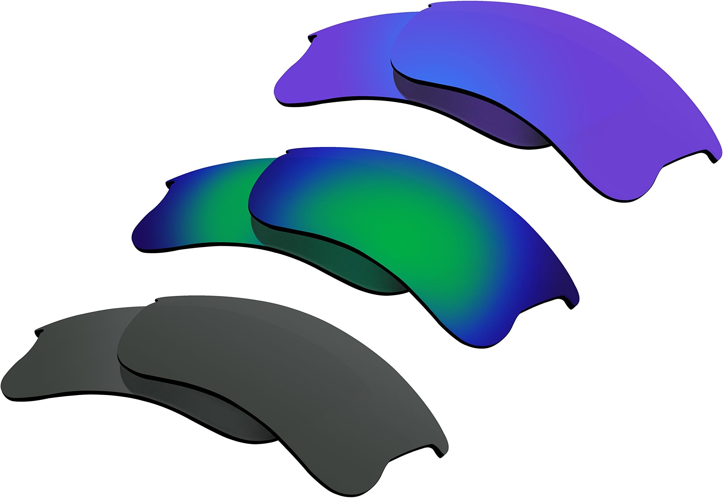 BVANQ Polarized Lenses Replacement for Oakley Flak Jacket XLJ Pack of 3 Pair P1