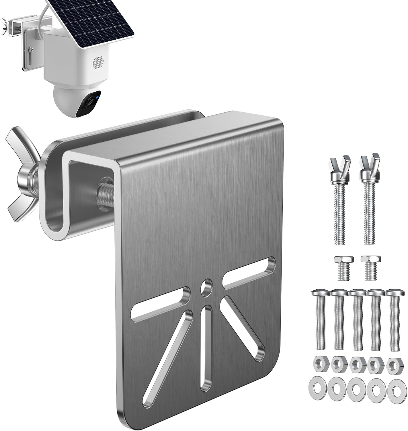 3 Pack Gutter Mount Bracket Compatible with Eufy Solocam S340/E30, No Drill Installation, Stainless Steel Gutter Mount for Security Camera, Security Camera Holder