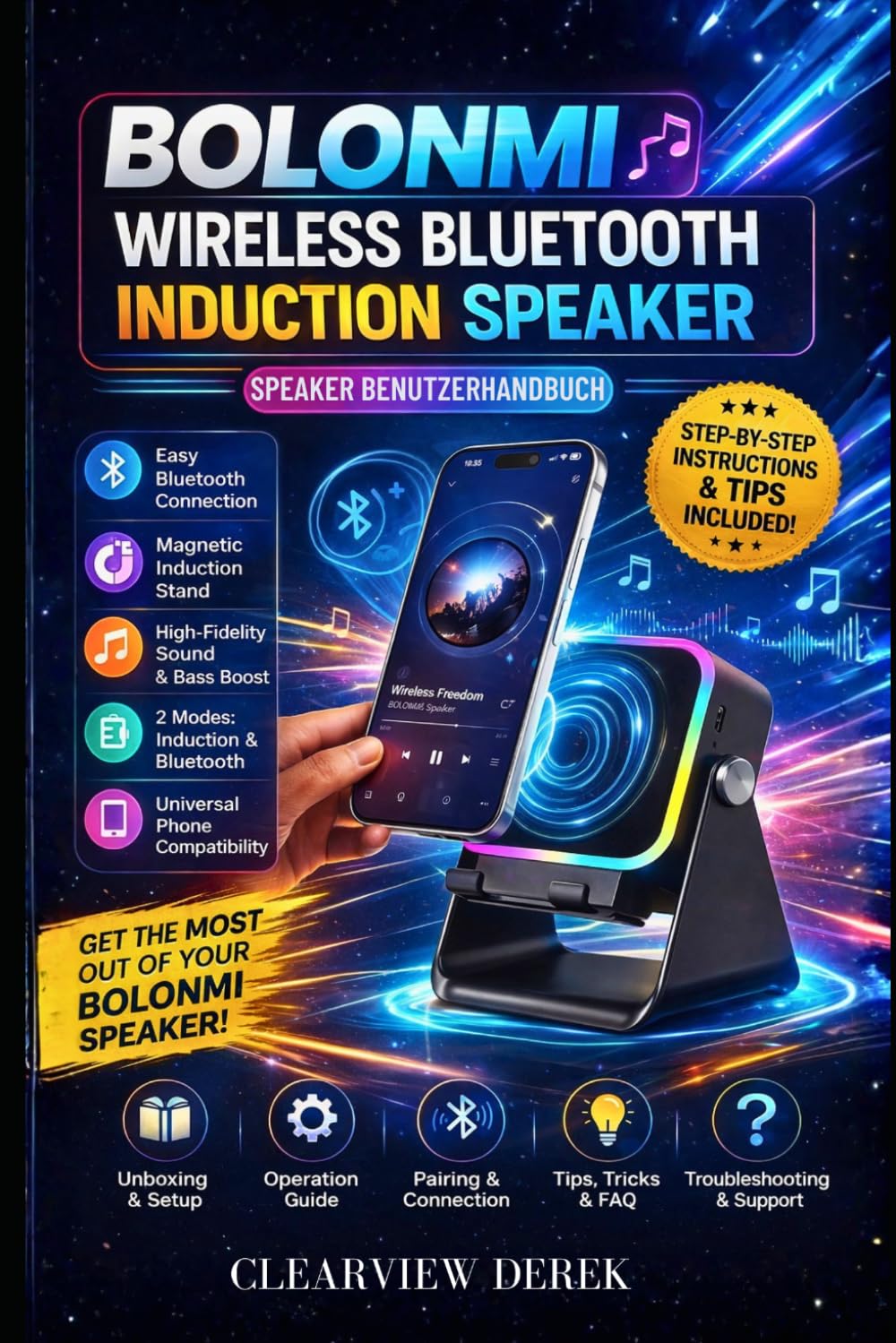 BOLONMI WIRELESS BLUETOOTH INDUCTION SPEAKER BENUTZERHANDBUCH: Schrittweise Einrichtung, einfaches Koppeln, Klangoptimierung, Tipps zur Fehlerbehebung und unkomplizierte tägliche Nutzung