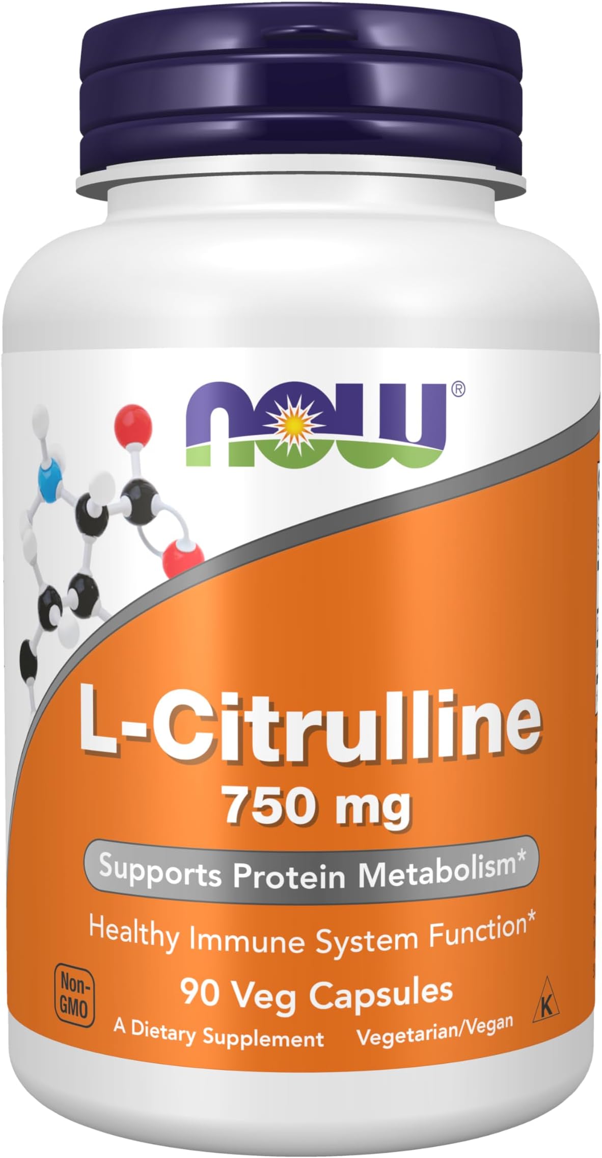 Now Foods L-Citrulline, 90 Caps 750 mg