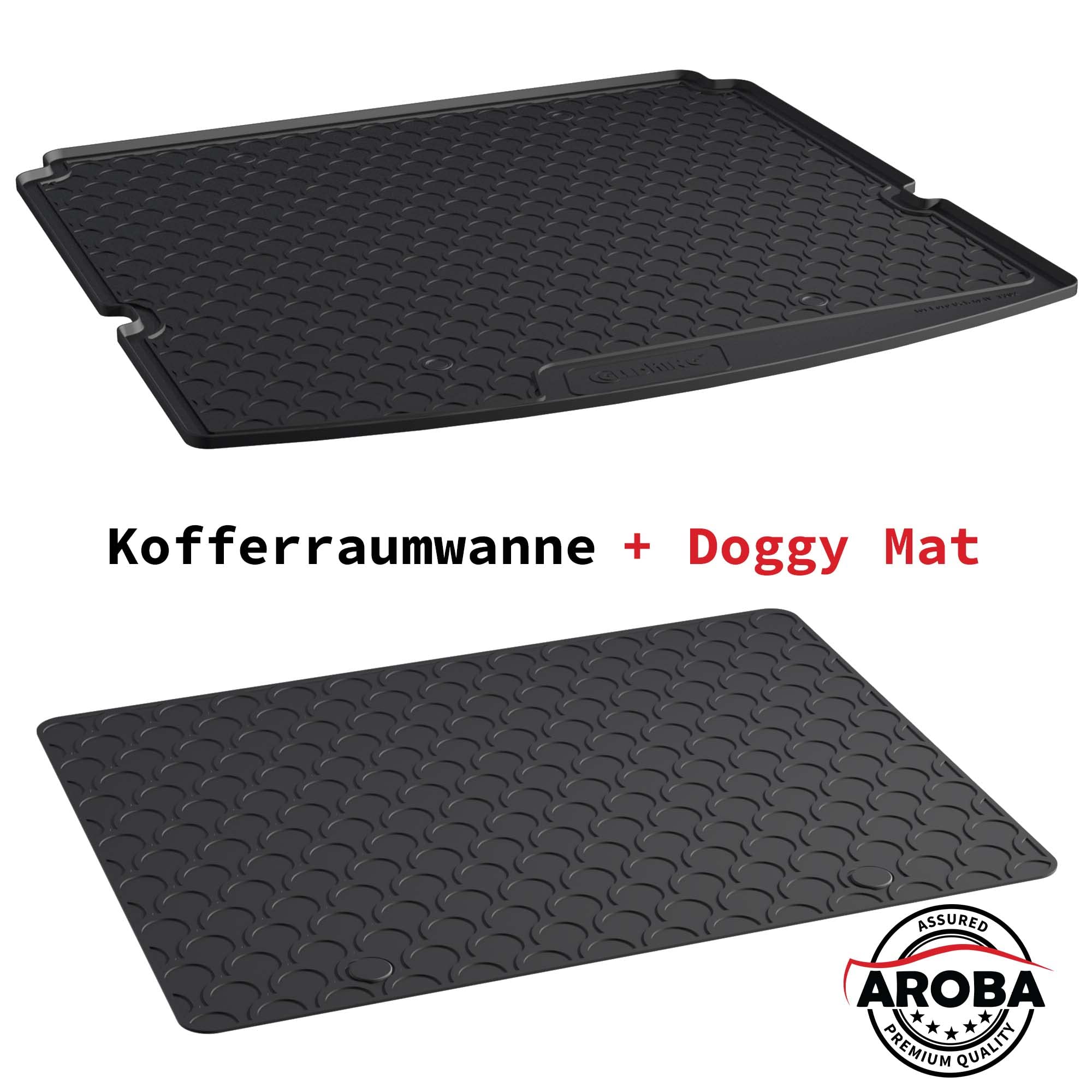 AROBA GL1302DB zestaw designerska mata do bagażnika i mata dodatkowa dla psów kompatybilna z Ford Galaxy od roku produkcji 08.2015> na 7-osobowe siedzenia