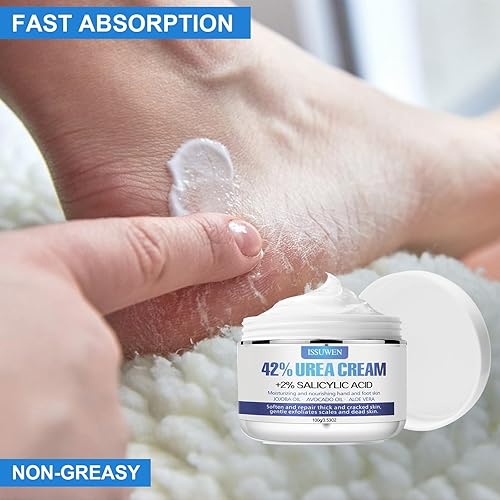Miniatura 6 de 7.06 onzas2 paquetes de crema de urea 42% más ácido salicílico 2%, crema de pies de urea para el cuidado de los pies, tratamiento de talón