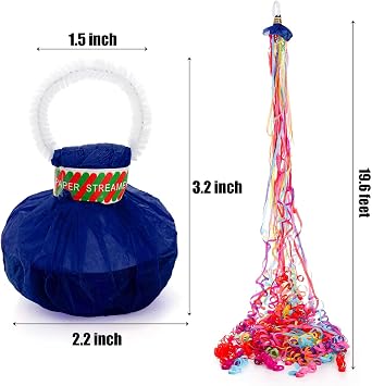 Lawei 30 Pack Throw Streamers, Colorful Hand Throw Confetti Poppers, No Mess Paper Crackers, Romantic Confetti Streamer for Wedding, Birthday, Party, Graduation, Celebrations, Party Favors