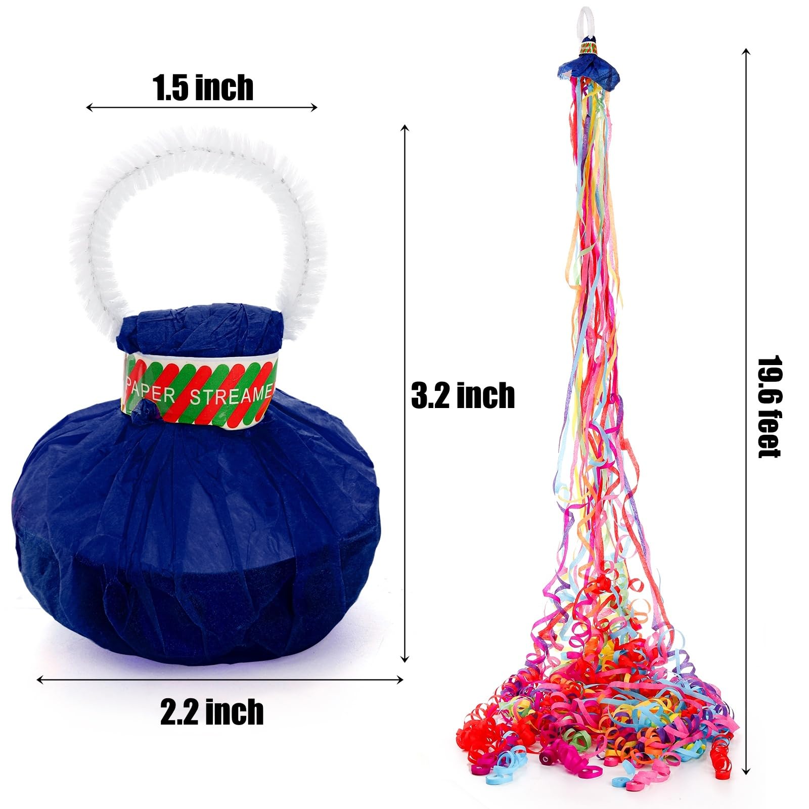 Lawei 30 Pack Throw Streamers, Colorful Hand Throw Confetti Poppers, No Mess Paper Crackers, Romantic Confetti Streamer for Wedding, Birthday, Party, Graduation, Celebrations, Party Favors