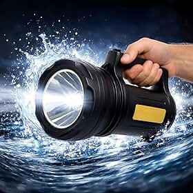 Lanterna Holofote LED 30W Alta Potência Recarregável Pesca Trilha Camping TD-6000A Profissional Farolete Super Forte Longo Alcance Resistente água