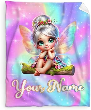 Blanket for Kids Teens, Comfy Warm Fairy Throw Blankets for Girls Women, 30x40 Inches Personalized Colorful Cute Decor Throw for Sofa Chair Bed