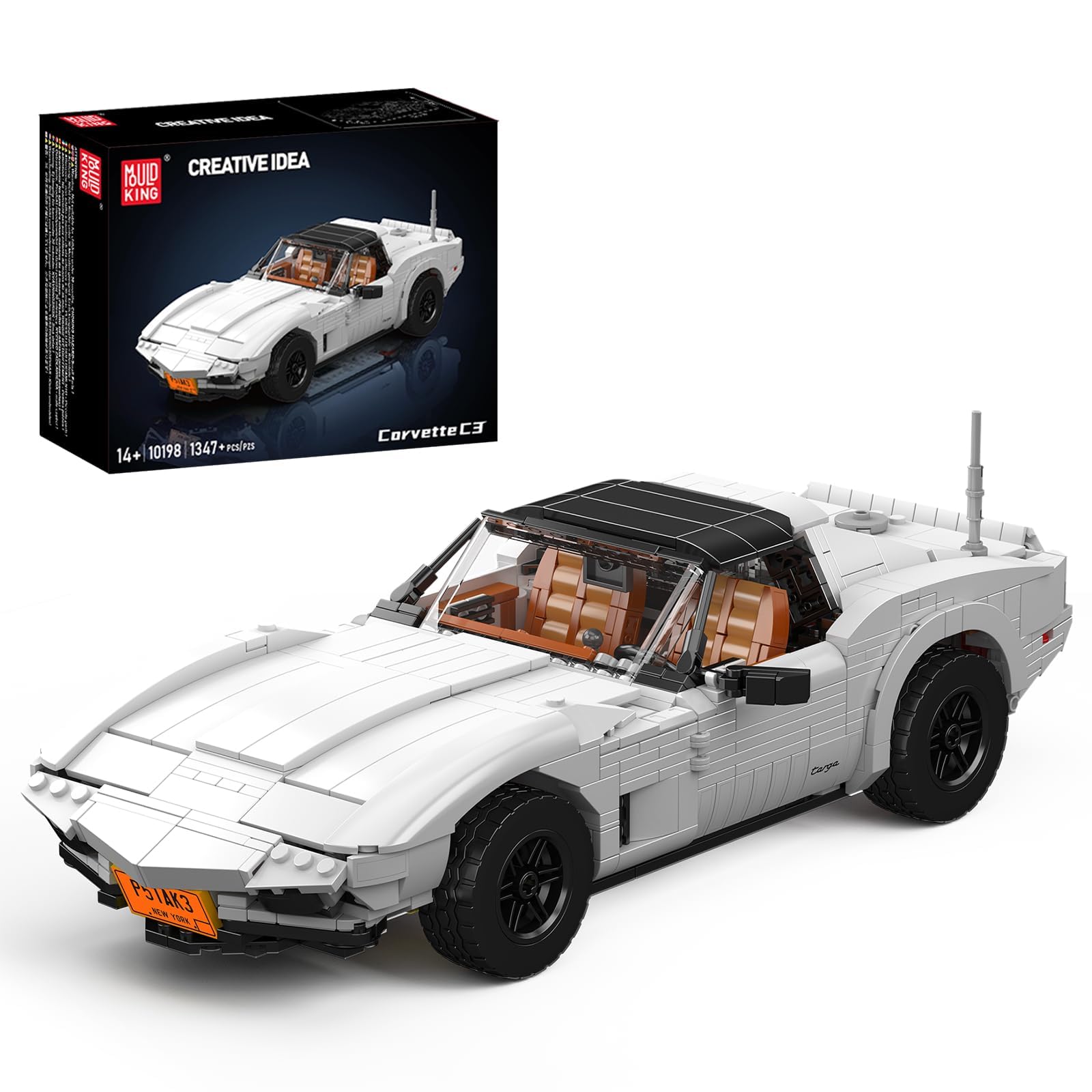 Mould King 10198 C3 Set di costruzione di auto sportive classiche - Kit di modelli di ingegneria meccanica avanzata, progetto MOC automobilistico retrò per collezionisti adulti e sofisticata