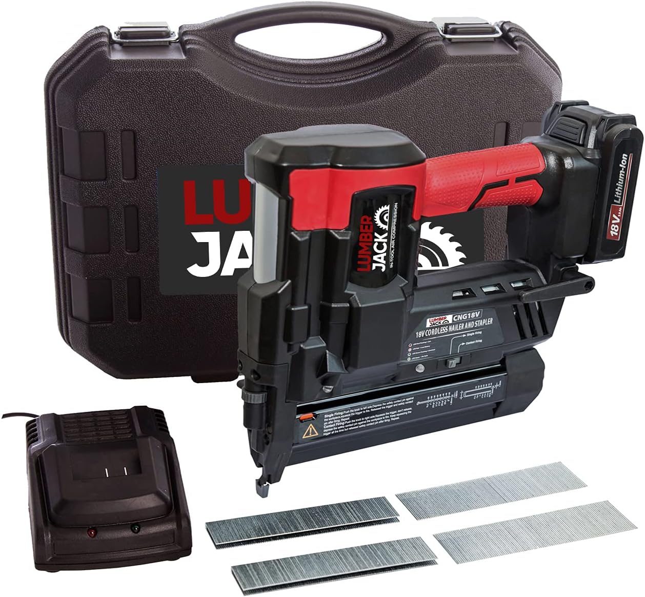 Lumberjack CNG18V Cordless Nail and Stapler Gun 18V 2Ah 230V Amazon