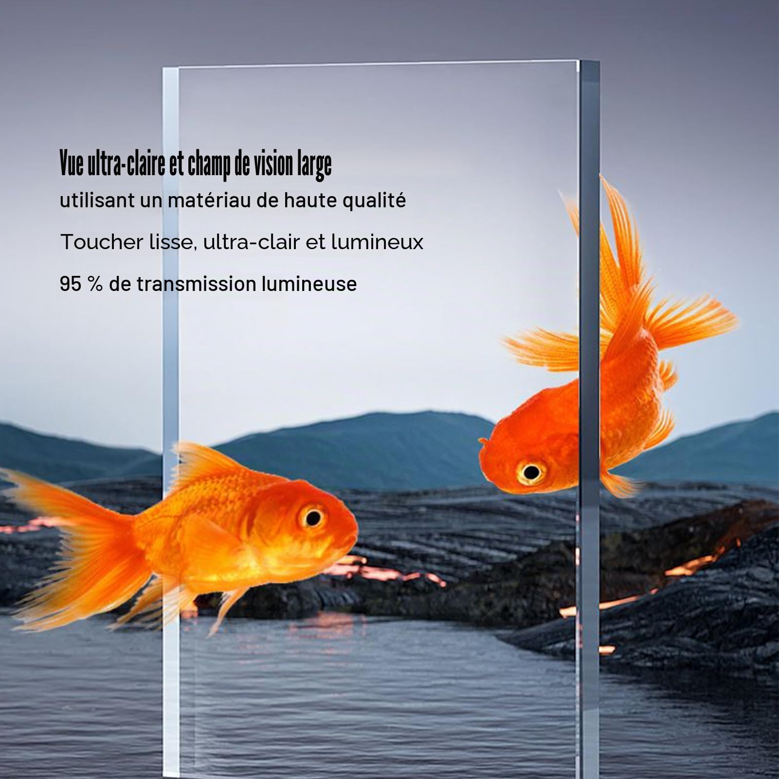 Petit Kit D'Aquarium Esthétique, Décoratif, Haute Transparence, | Kit D'Aquarium Avec Éclairage LED Et Décor Pour bureau de travail, salon, maison, petite pièce, dortoir
