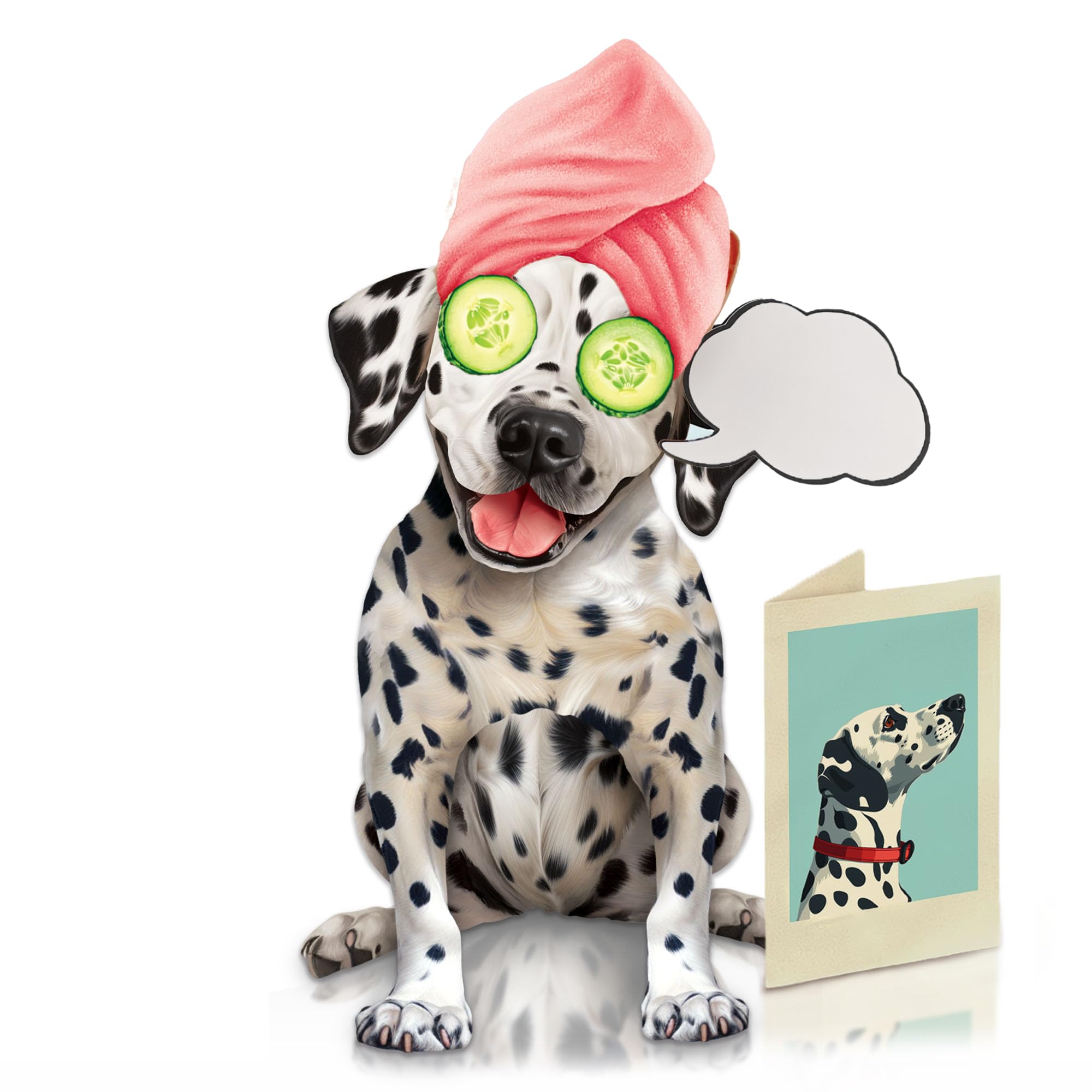 Freshcut Paper Pop Up Pet Cards, Gifts for Dog Lovers, Birthday Cards with Accessory Sheet, Note Card & Envelope, 3D Popup Greeting Card, Dalmatian