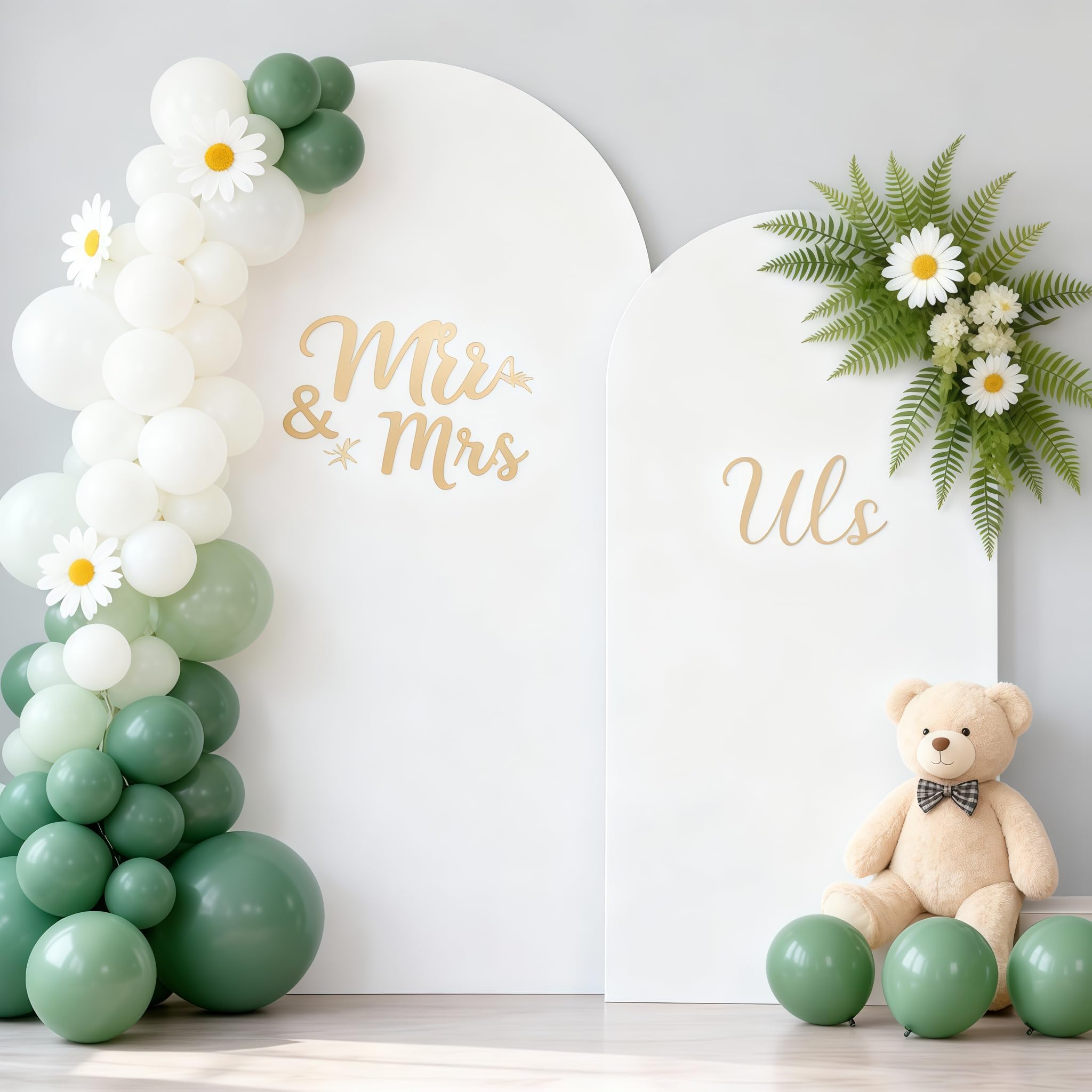 2 Set-6.6FT, 5FT White Arch Backdrop Cover,Spandex Fitted Wedding Arch Stand Covers Round Top Chiara Arch Backdrop Stands Cover for Birthday Party