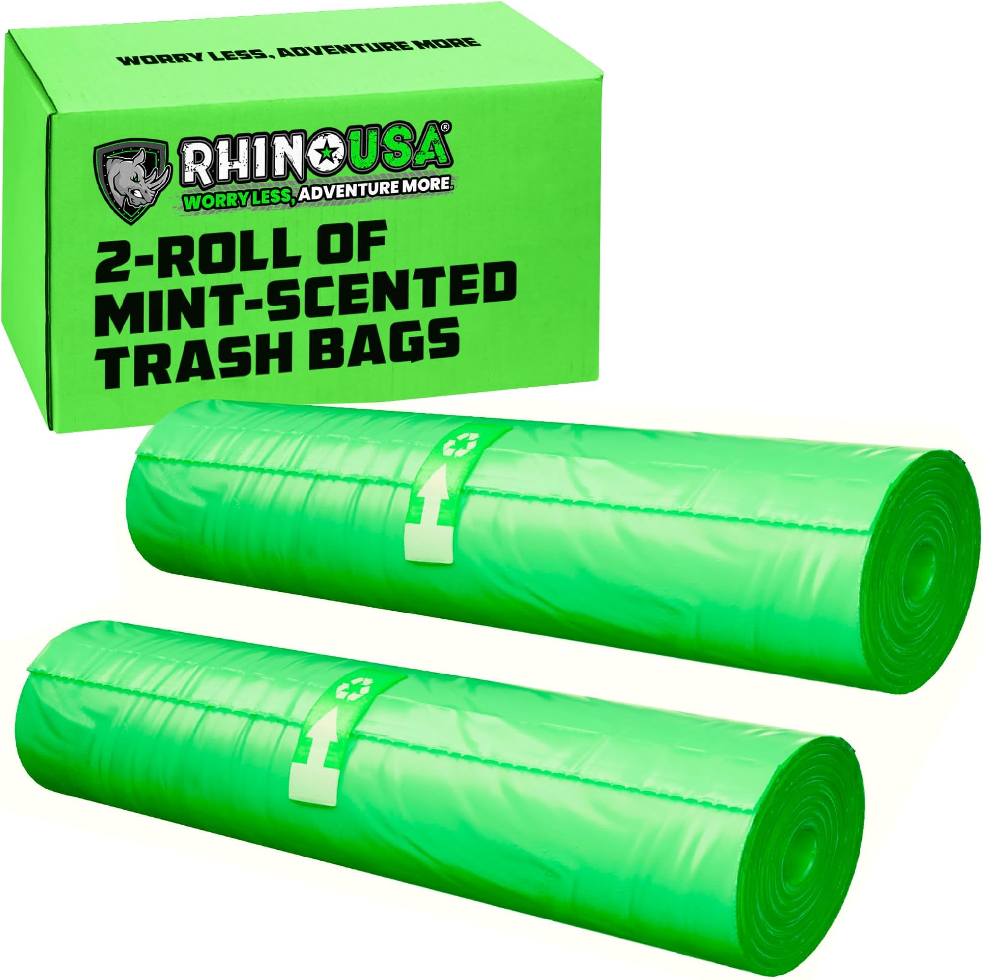 Rhino USA Scented Portable Toilet Bags (2 Rolls) - Camping Waste Bags