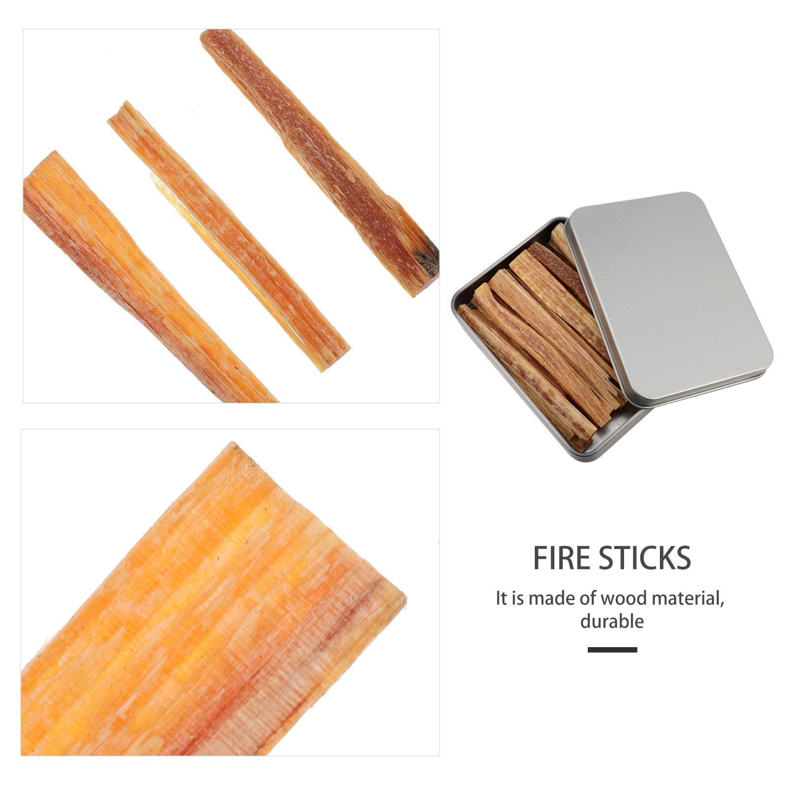 Gatuida Fuego para Acampar Palitos de Madera Duraderos Portátiles Resistentes al Herramienta Práctica para Fogatas y Barbacoas al Aire Libre