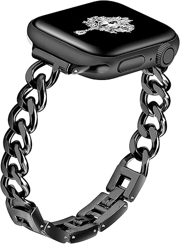 Miniatura 2 de Newlibery Correa delgada de color negro para mujer, femenina y elegante, compatible con Apple Watch de 1.49, 1.57, 1.61, 1.65, 1.73 y 1.77 pulgadas,