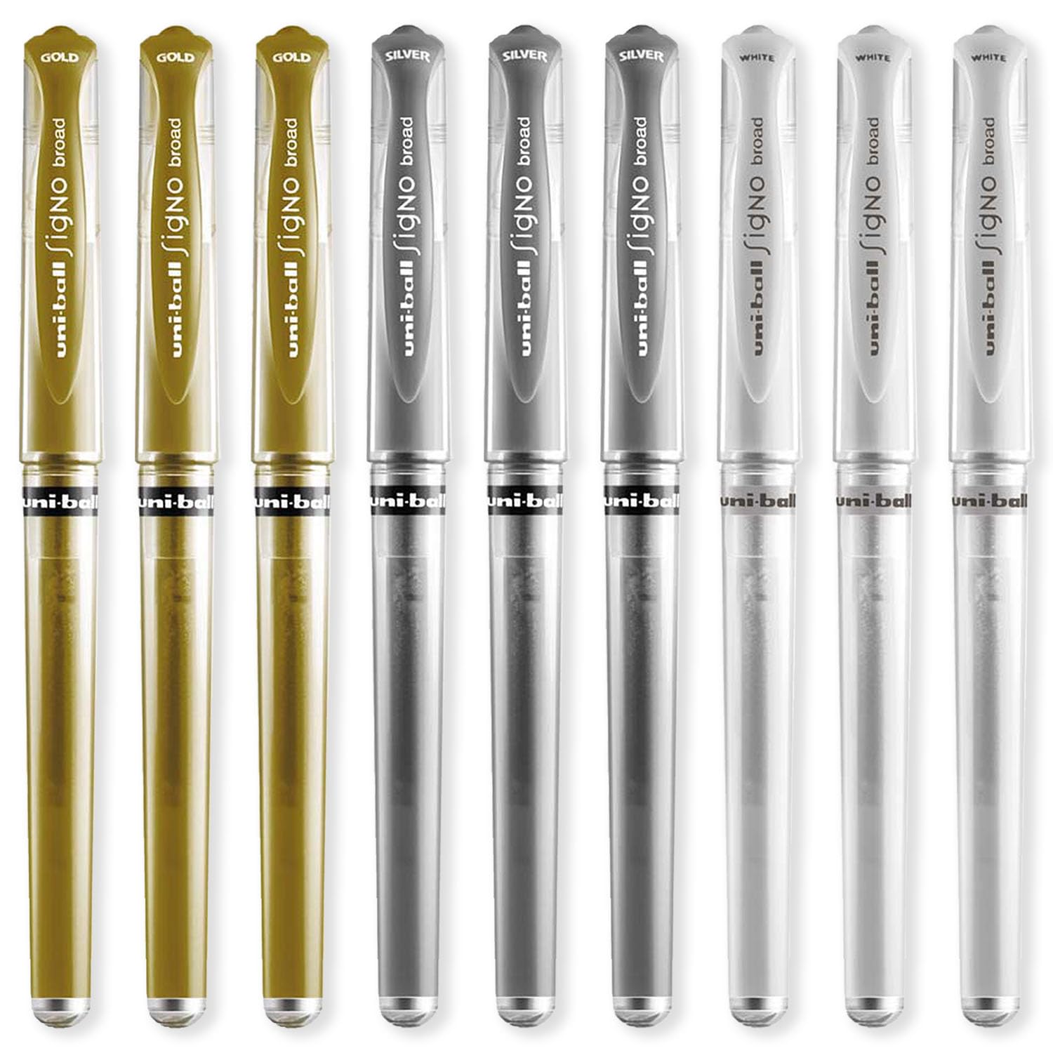 uni-ball Signo Pen, UM-153 Broad Metallic Gel Ink Rollerball, Metal 1.0mm Tip Nib, Rubber Grip - Image 3