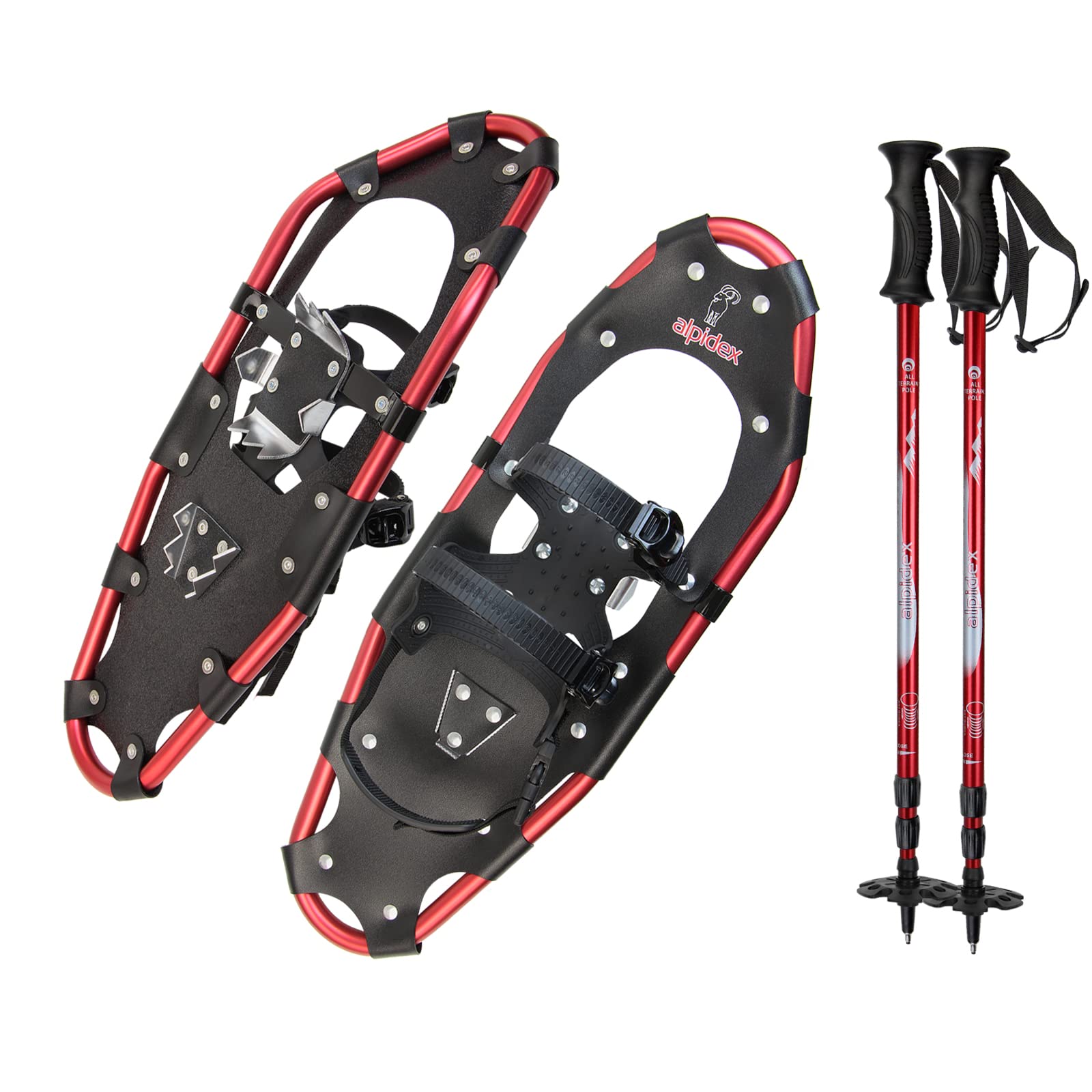 ALPIDEX - Raqueta de Nieve (Aluminio, Bolsa de Transporte, Palos de Carbono, Opcional, para Hombre, Mujer