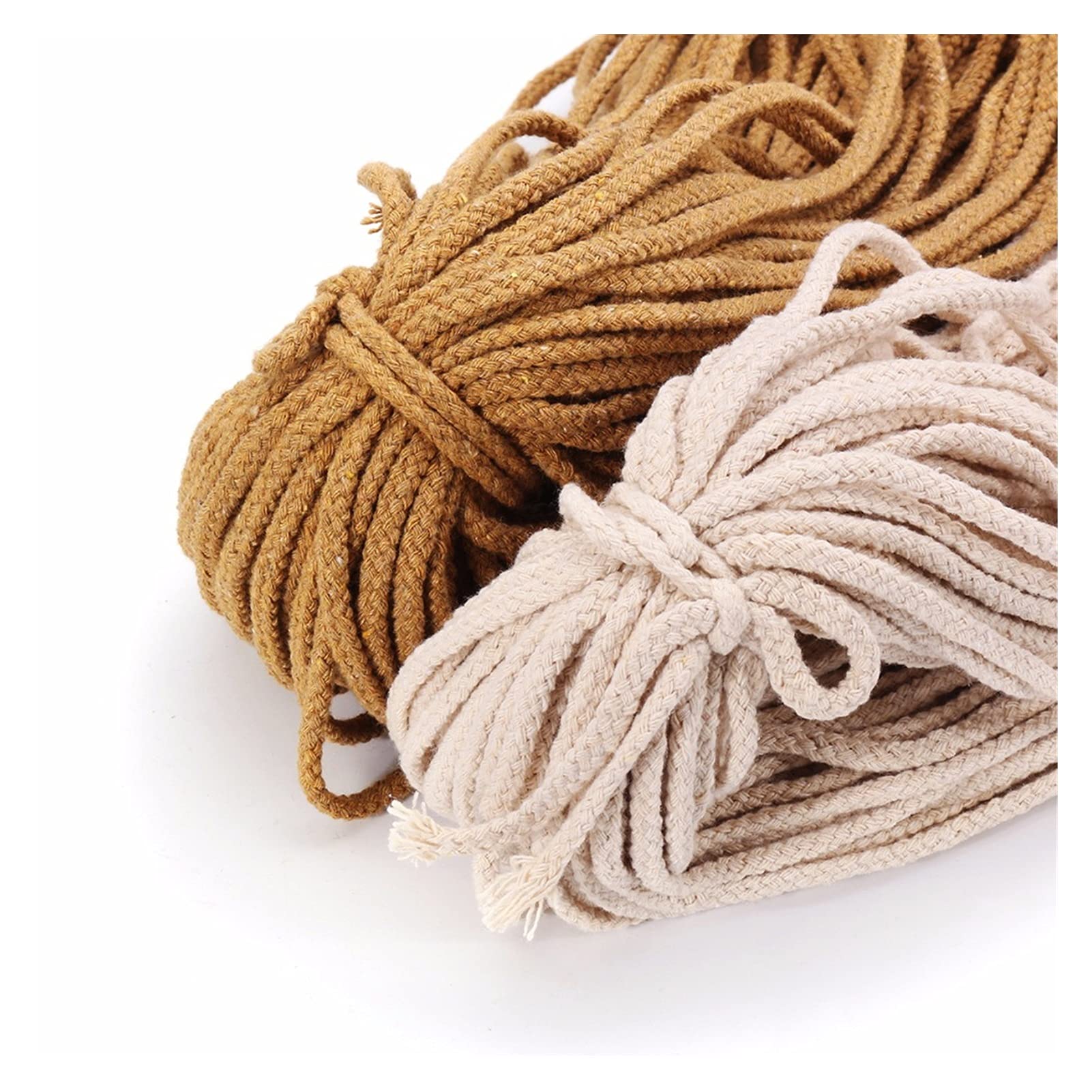 Cadena 5MMX100M Cuerda de Macrame de algodón Trenzado Cuerda torcida Rope DIY Craft Macrame Woven String Inicio Accesorios Textiles Regalo Beige Khaki para Manualidades (Color : Beige)