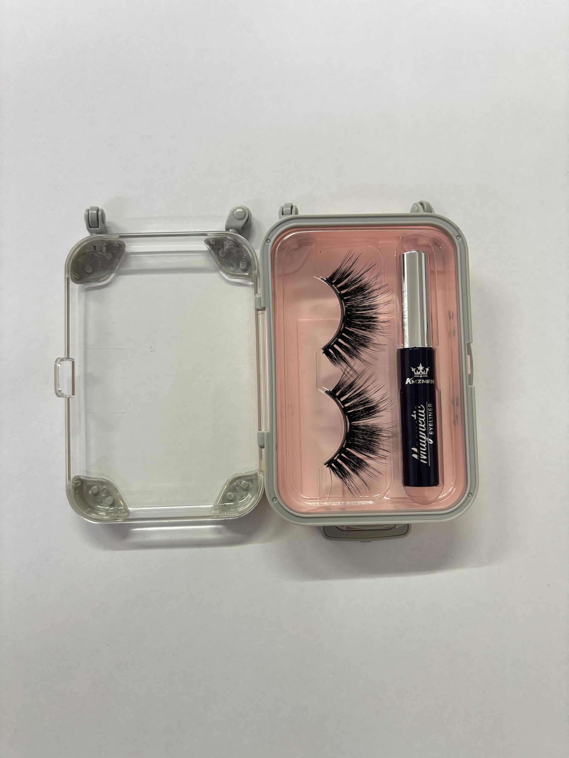 Amzmam Magnetic Eyelashes Natural Look, 3D Premium Faux Mink Magnetic Lashes，Reusable with Easy to Wear and Remove