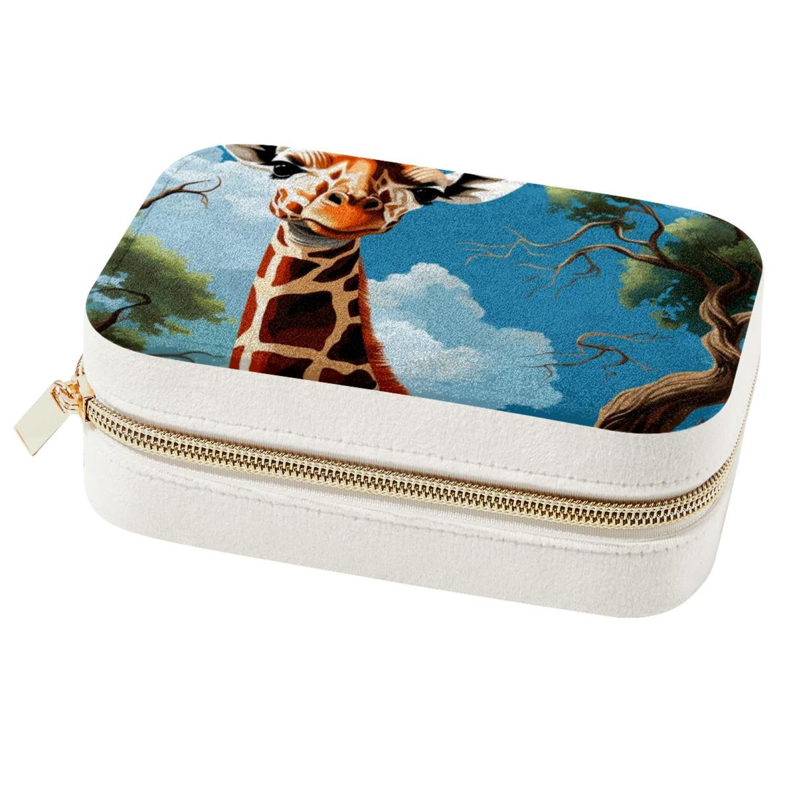 Boîte à bijoux fille et femme motif girafe mignon pour cadeau