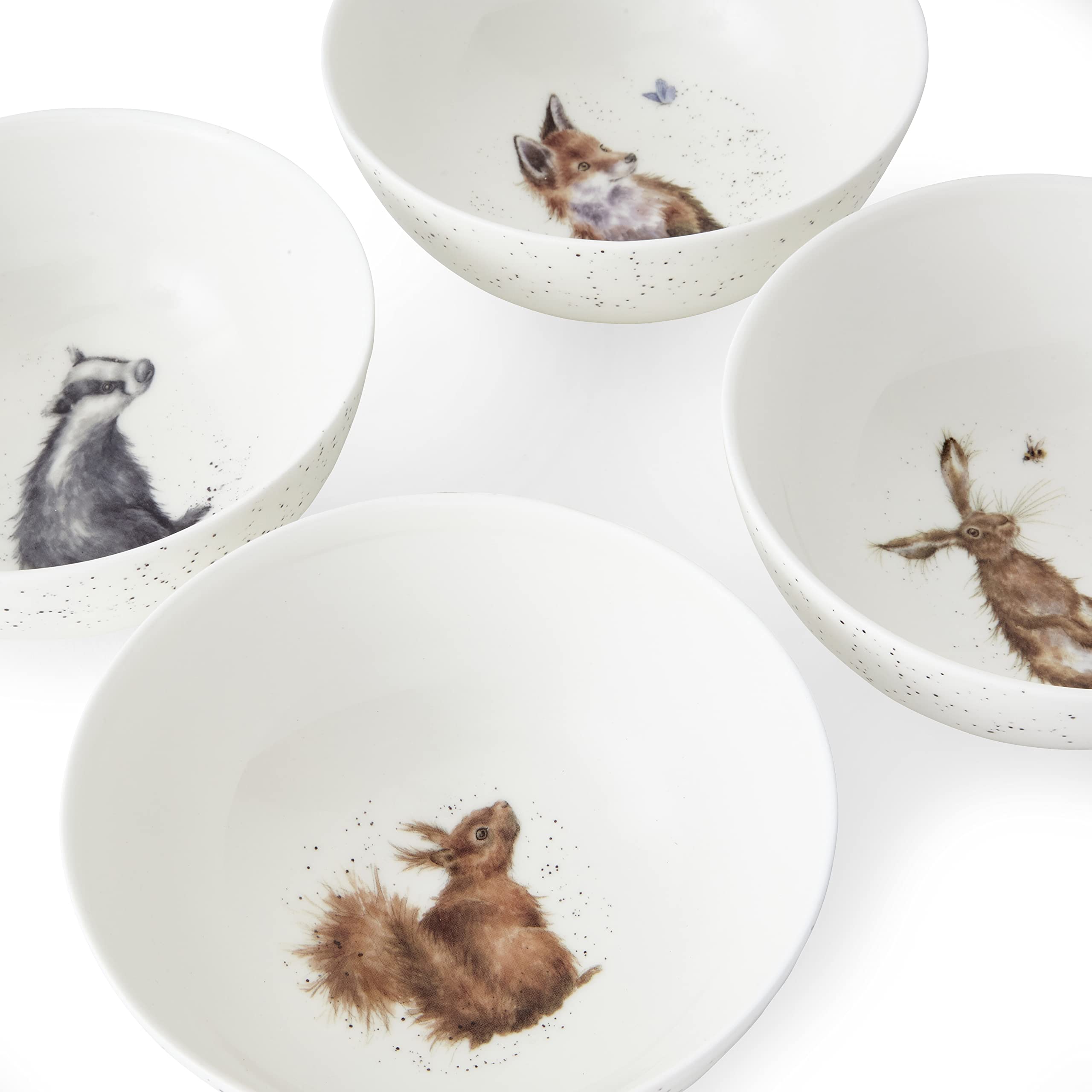 Wrendale Designs Royal Worcester Set mit 4 tiefen Schalen, 15,2 cm, 4 Stück