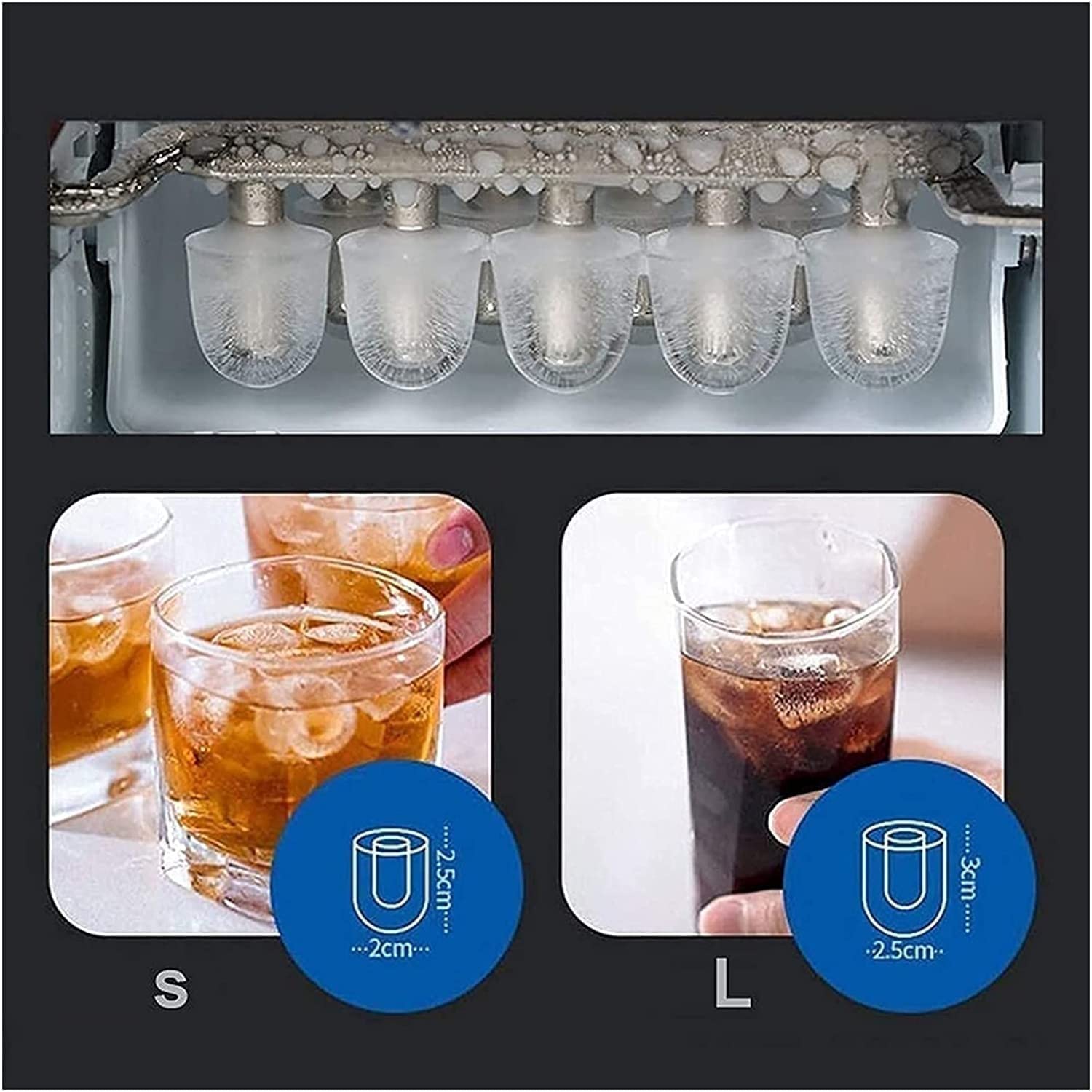 Ice Maker Countertop Ice Maker Machine 16kg/Day Ice Maker for Home/Kitchen/Office/Party