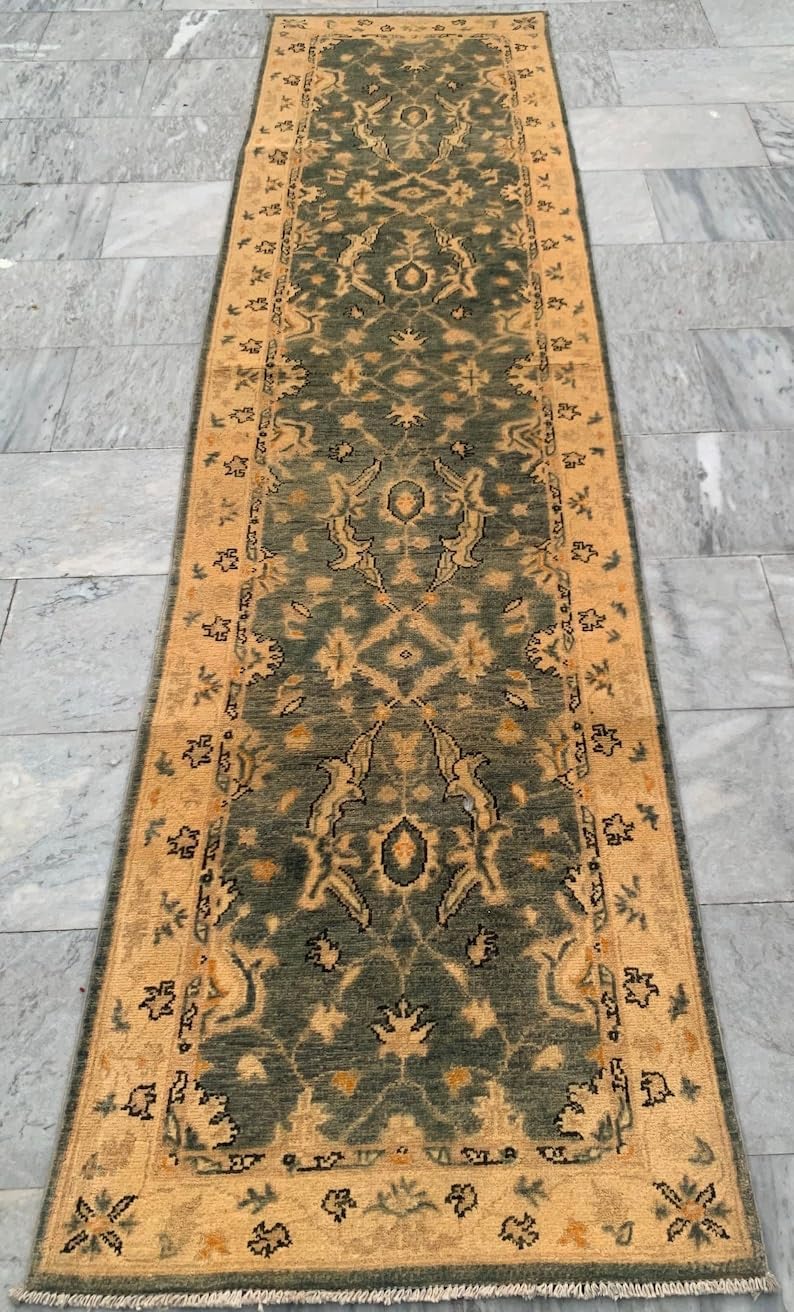 2x10 Afghan Rug Handmade Home Decor Modern Chobi Hallway Runner Rug 299 x 64 cm