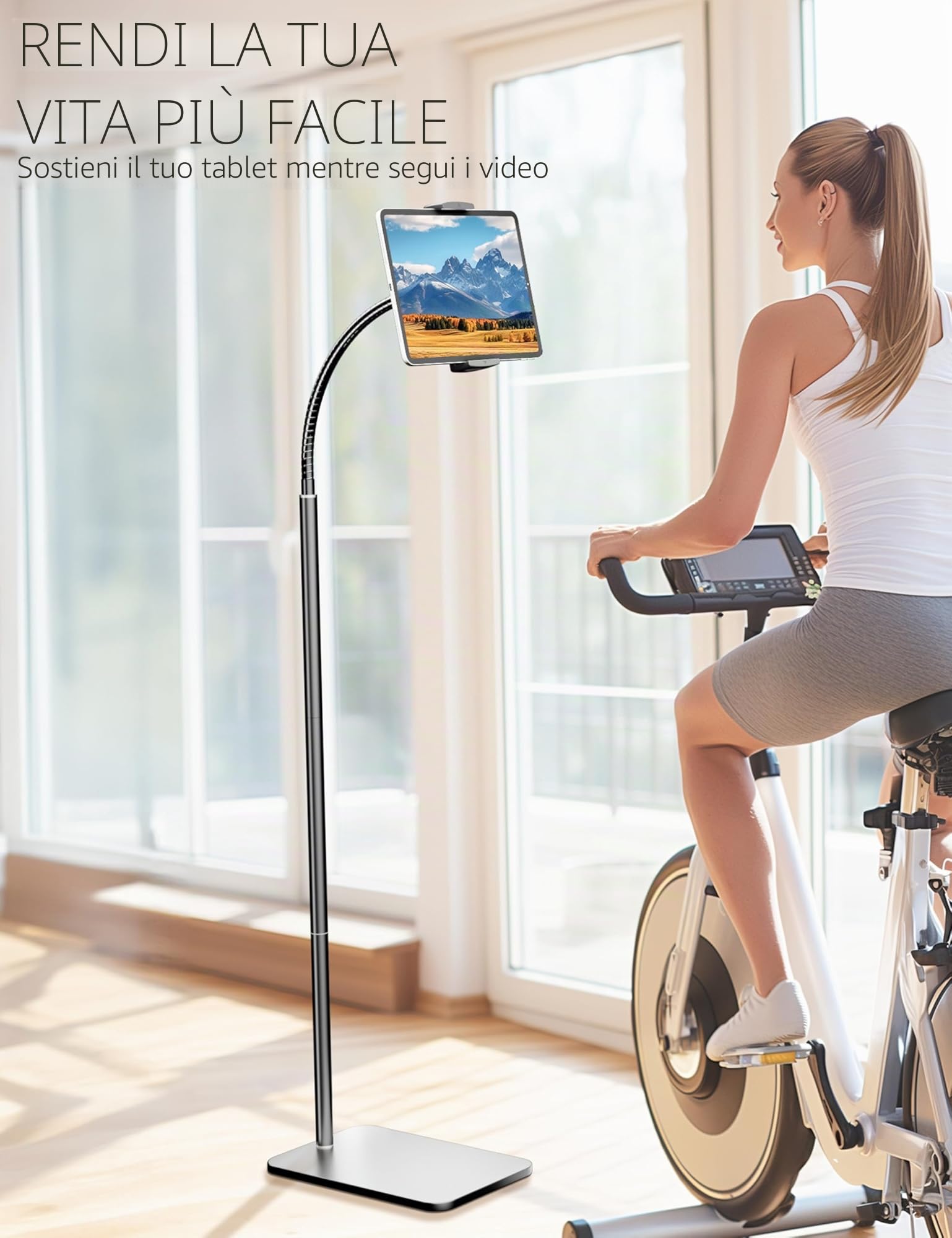 LanPavilion Supporto per iPad e Tablet in Metallo con Asta Flessibile, Compatibile con 4,7''-13''