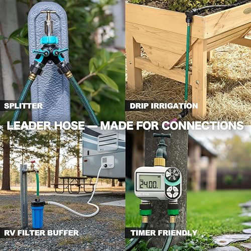 Miniatura 2 de Orgrimmar Manguera de jardín sin fugas para riego sin torceduras y ligera, mangueras de agua de 12 pulgada con accesorios para exteriores y patio