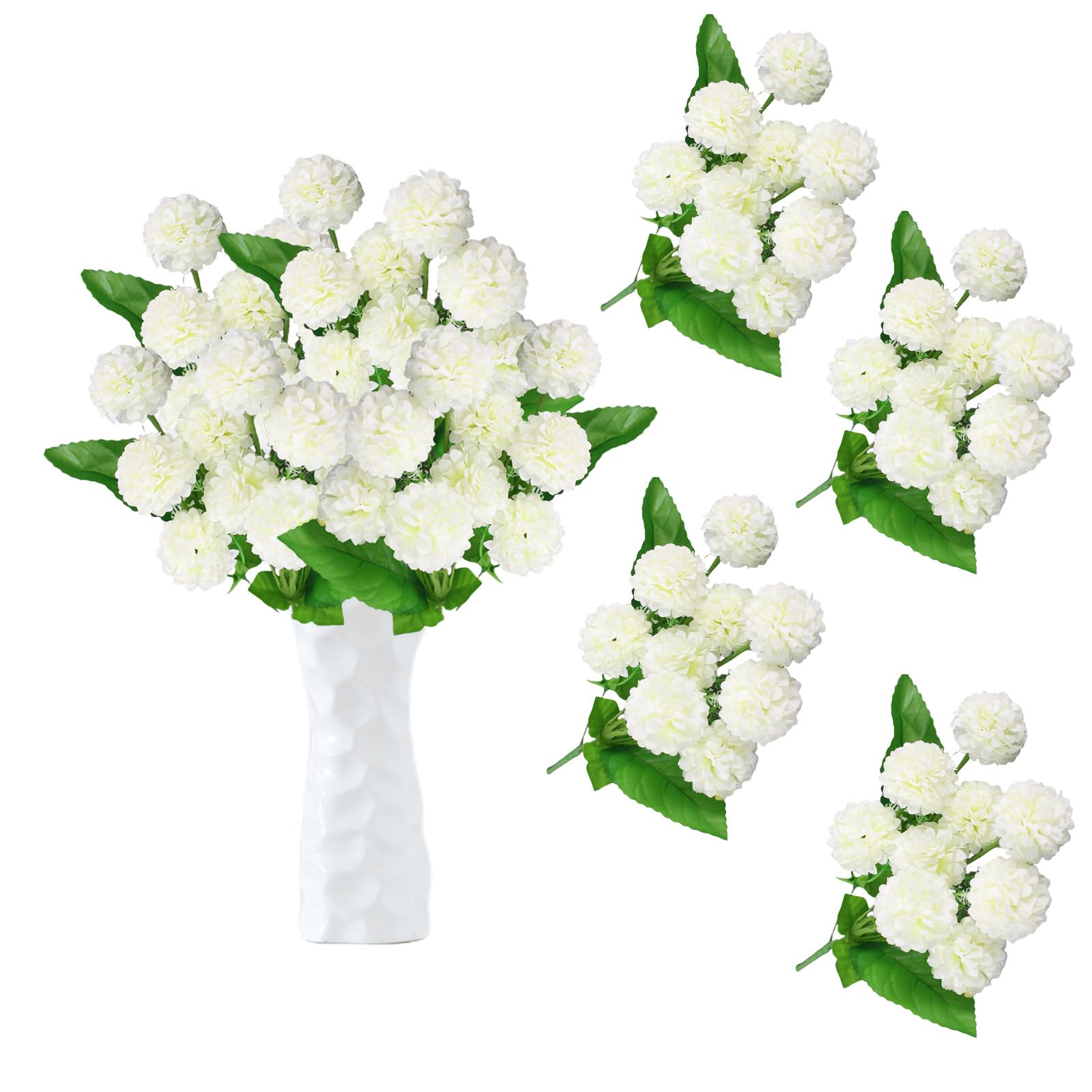 astylishome Artificial Flowers Hydrangea 36 PCS Realistic Long Stem 38 cm Fake Bouquets for Wedding Home Hotel Party Garden Decoration Floral Arrangement White 0501