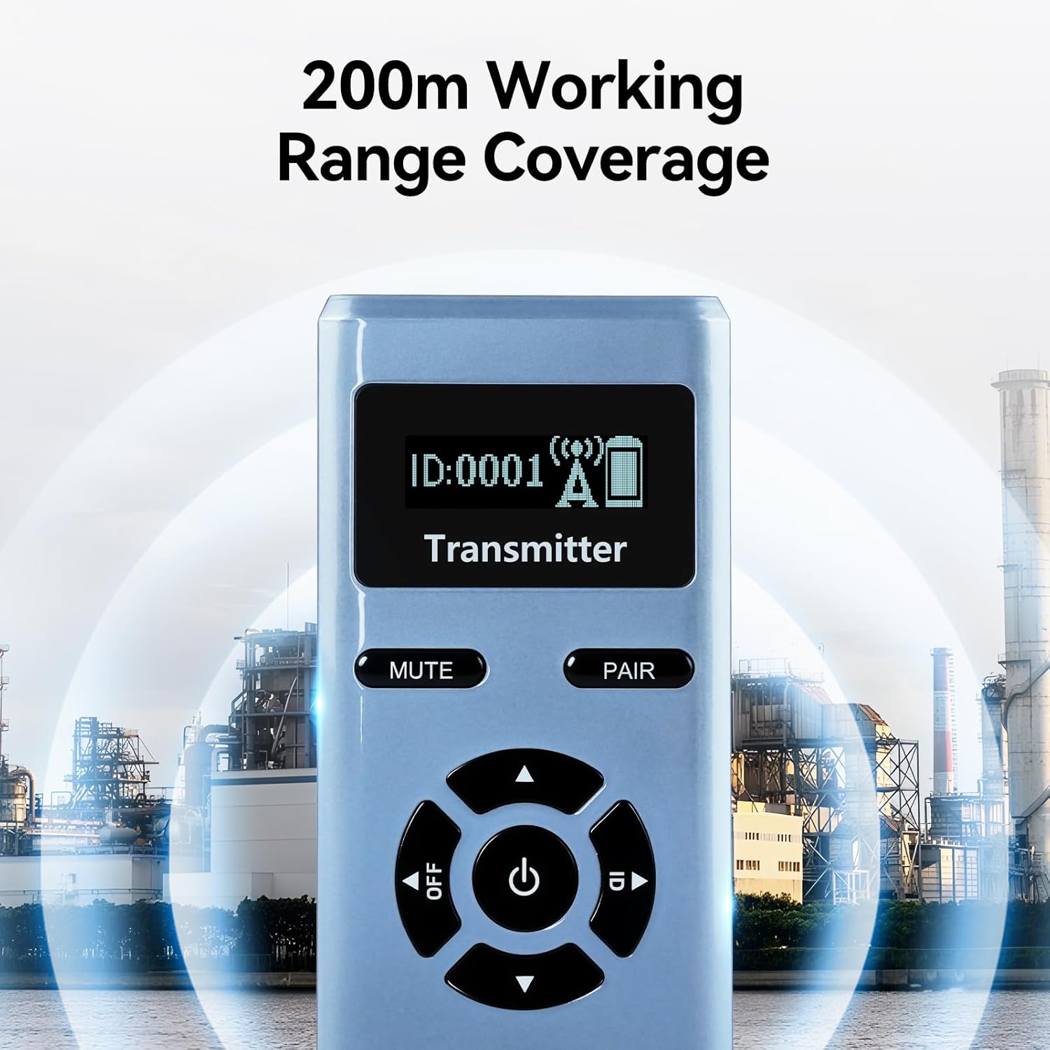 Retekess TT106S Tour Guide Transmitter, Earhook Tour Guide System with Lavalier Microphone, 9999 Channel, AUX Audio Input, Whisper System for Factory, Interpretation, Training, Court (1 Transmitter)