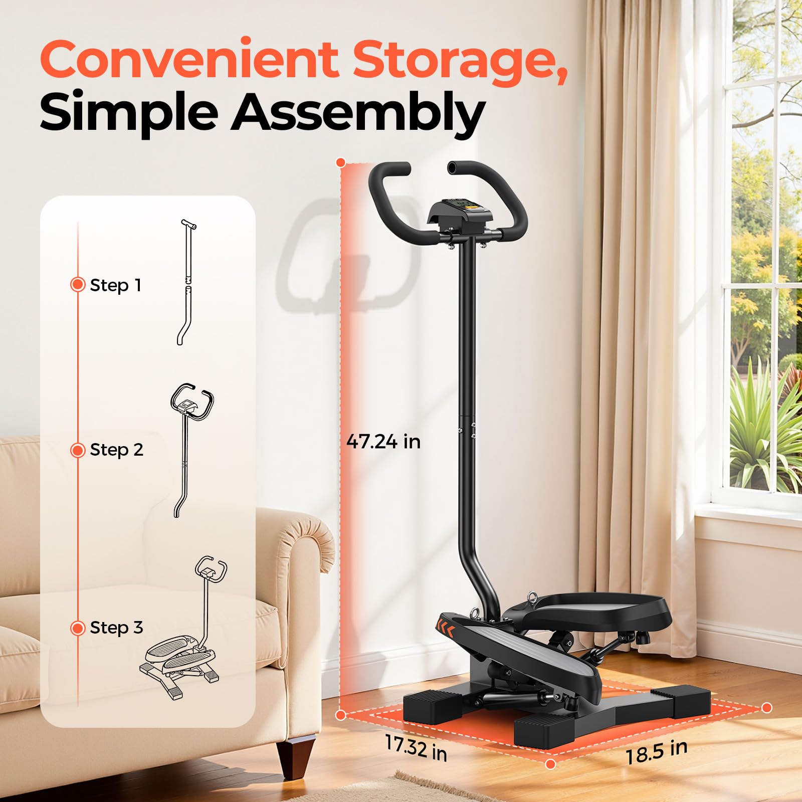 Sportsroyals Stepper per esercizi, passo per scale con fasce di resistenza, mini stepper con capacità di peso di 150 kg