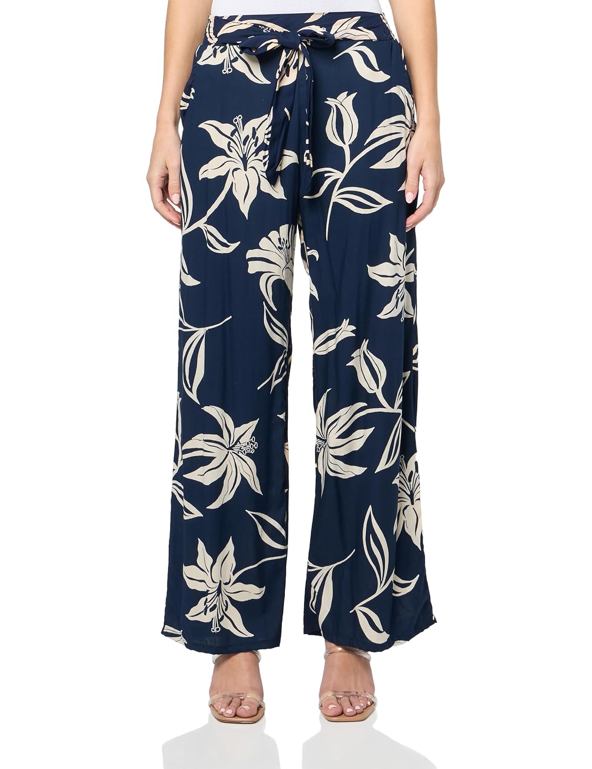 Angie Womens Wide Leg Pants with Self Tie