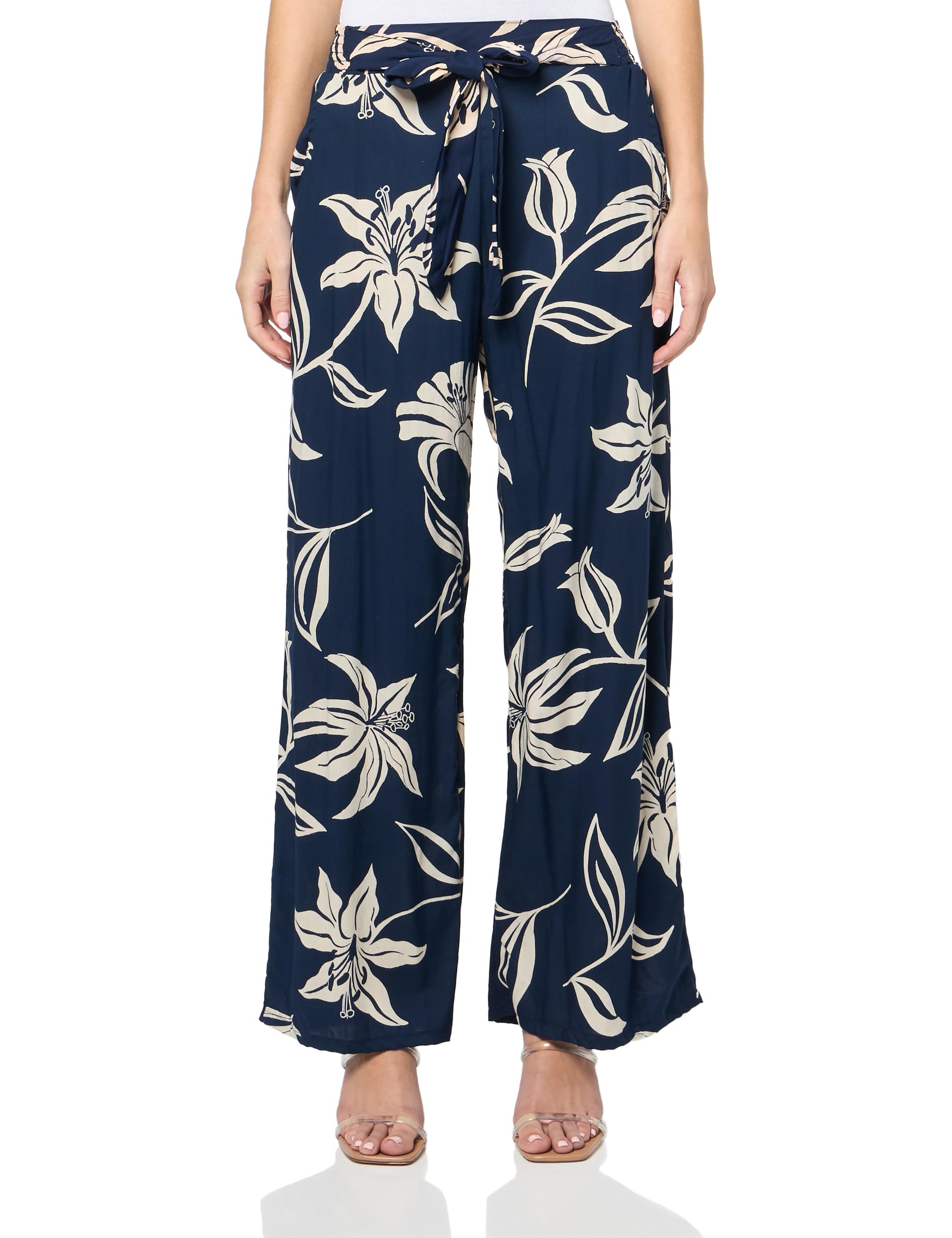 Angie Womens Wide Leg Pants with Self Tie