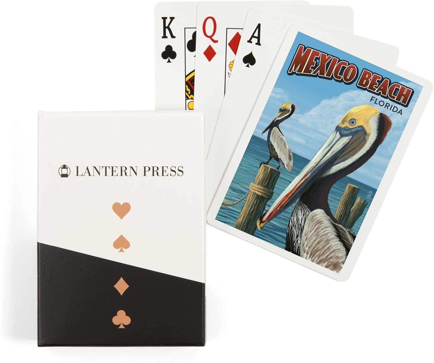 Lantern Press Mexico Beach, Florida, Brown Pelicans, 52 Playing Cards for Adults, Poker Size Card Deck