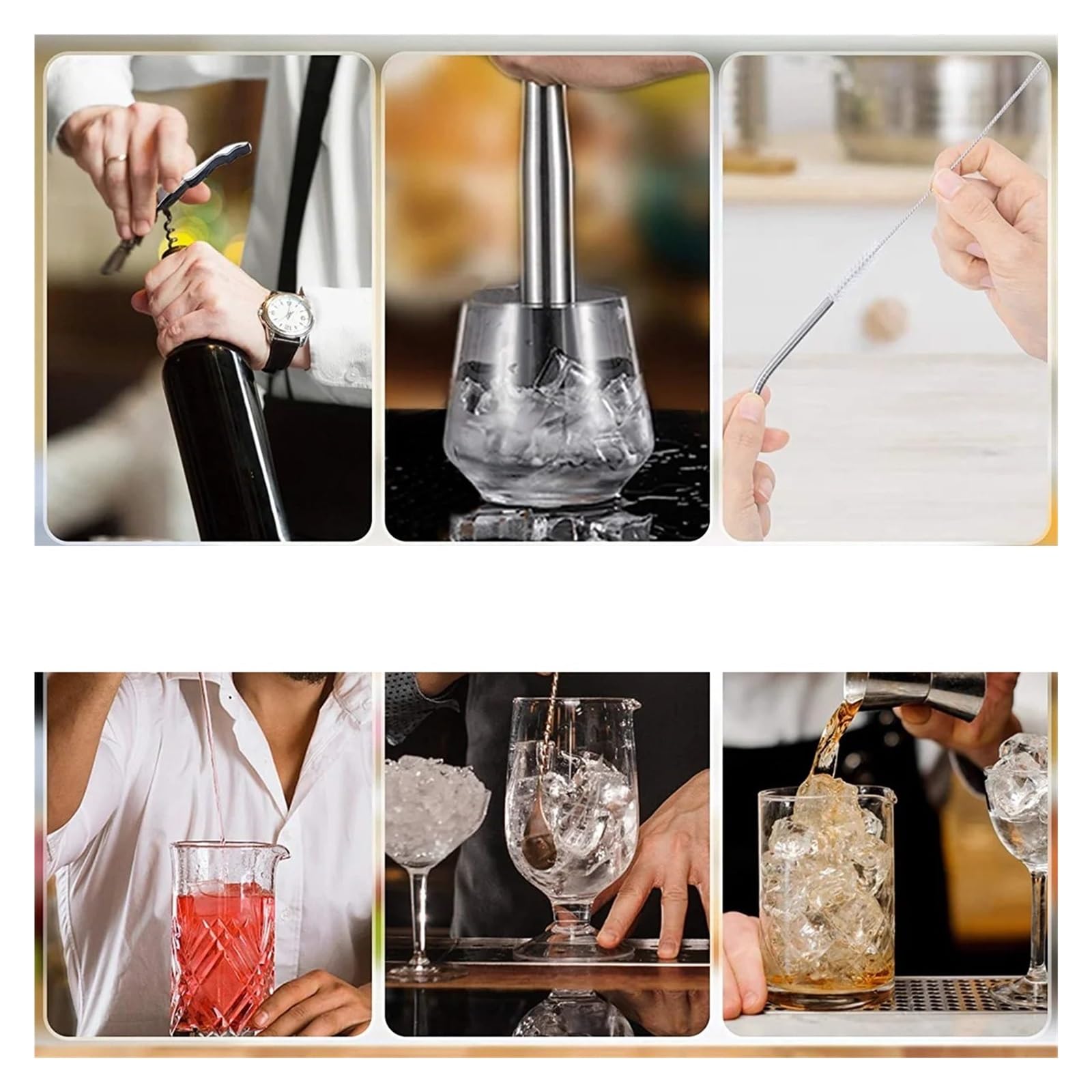 Juego de coctelera Boston 20 piezas for el hogar, Bar, herramienta mezcladora bebidas, 550 y 750ML(20Pcs 550x750ML)