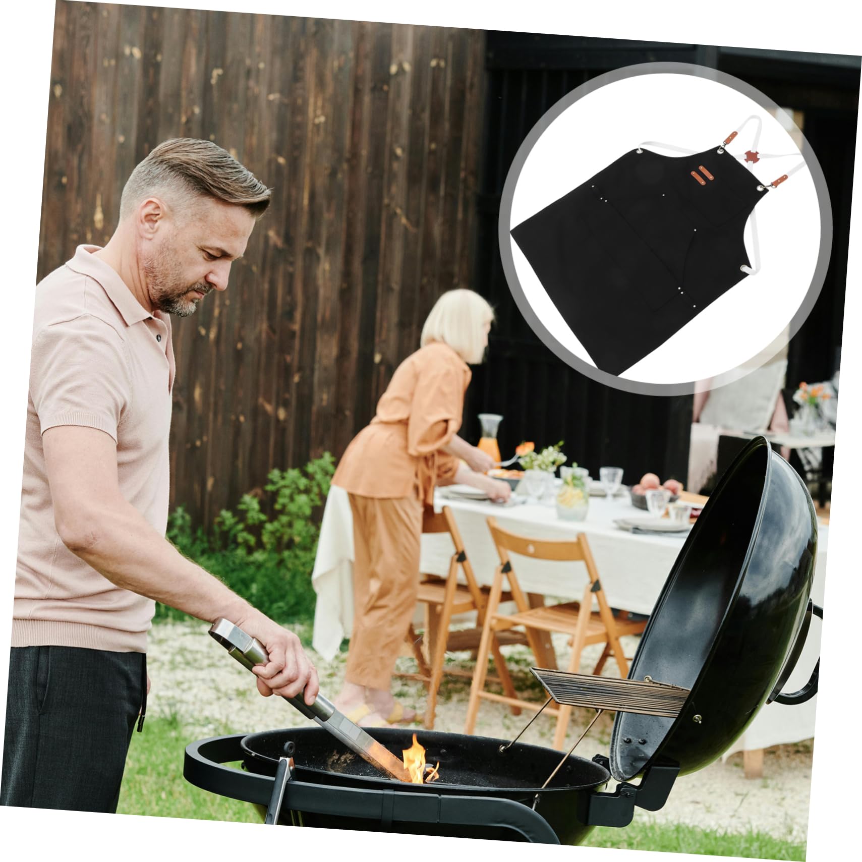 Delantal de Trabajo de Lona Multifuncional con Múltiples para Hombres y Resistente para Barbacoa Carpintería y Actividades