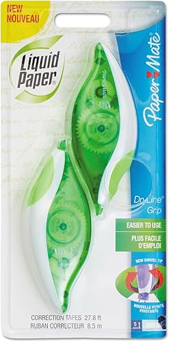 Paper Mate Liquid Paper DryLine - Cinta adhesiva blanca con corrección de agarre, 2 unidades