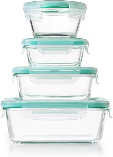 Miniatura 4 de OXO Good Grips - Contenedor de sellado inteligente de 12 piezas transparente Azul / Patchwork, Azul claro, Transparente