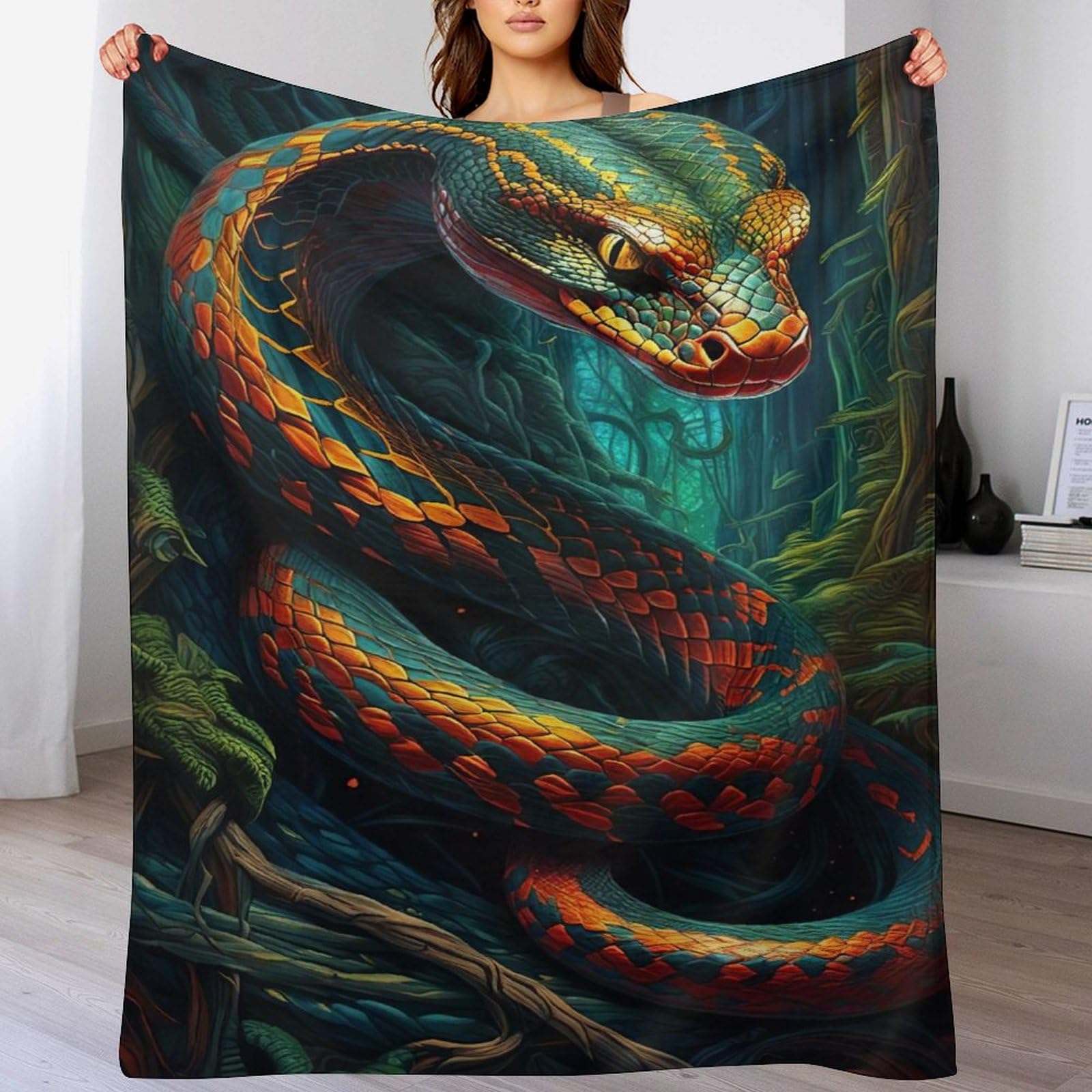Couverture lit douce serpent contre le froid plaid canapé flanelle