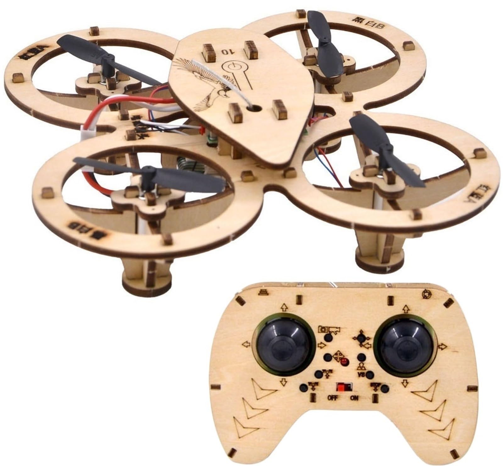 Blocchi Di Costruzione In Legno Fai-da-te Volanti Kit Modello Di Drone In Legno Fai-da-te Aereo Telecomandato Addestramento Assemblaggio In Quadcopter Rc Drones Kit