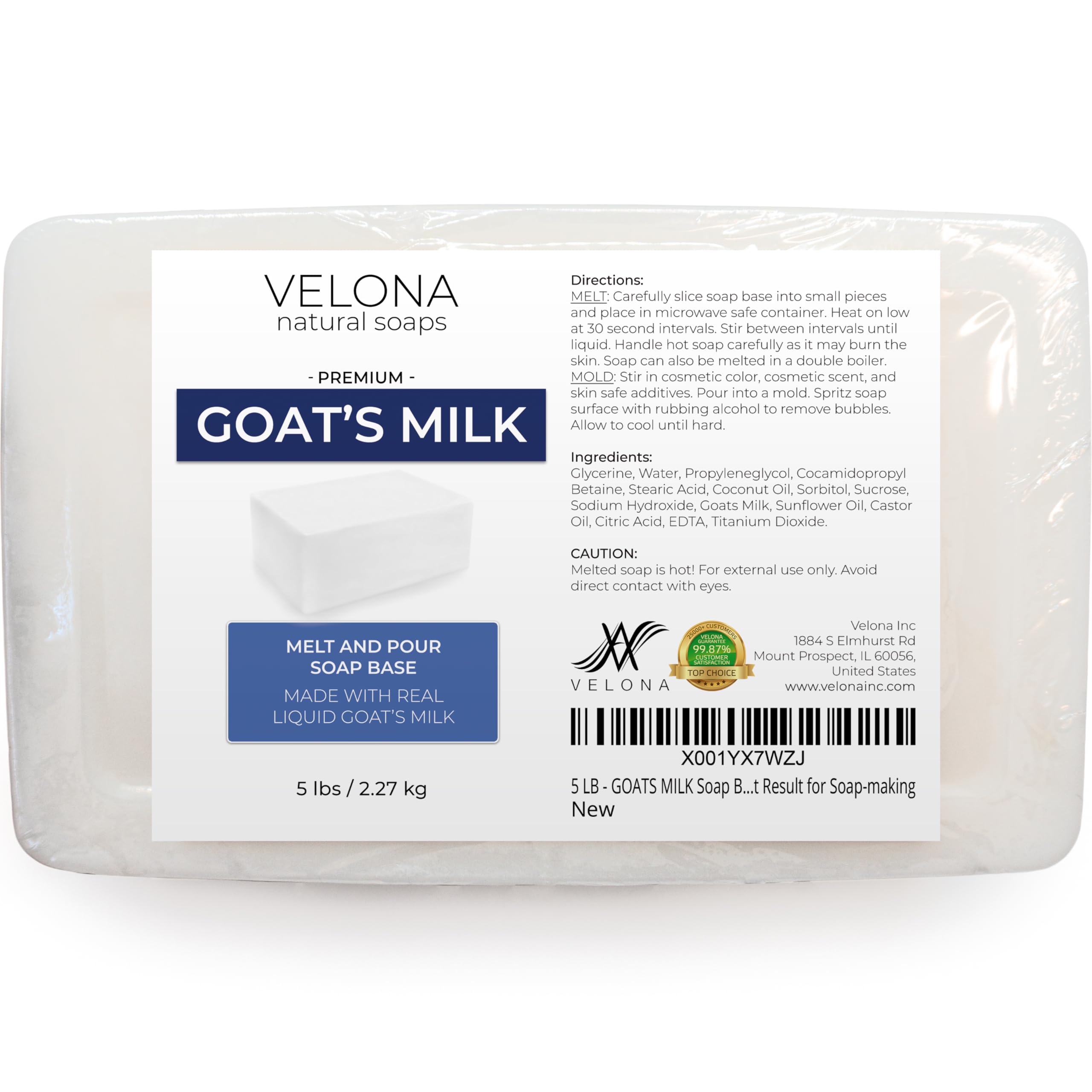 Velona Goat Milk Melt & Pour Glycerin Soap Base